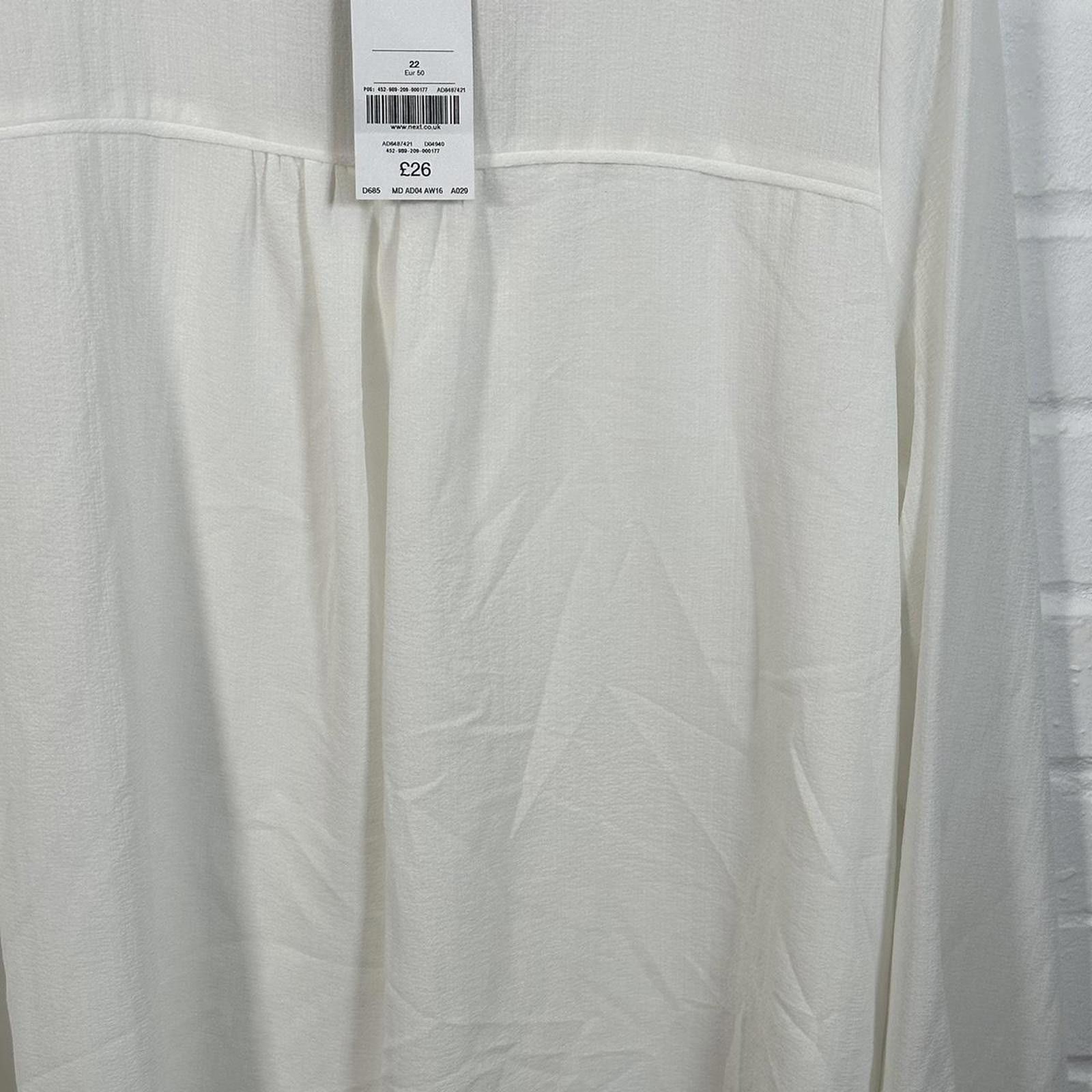 NEXT Next Women's White Blous Size XXL / US 16-18 / IT 52-54 - 3 Thumbnail