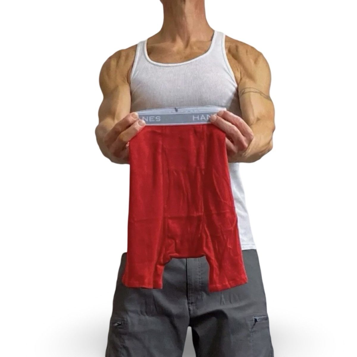 Hanes Hanes Red / Gray Men’s Underwear Boxer Briefs Size Medium Size 34 - 1 Thumbnail