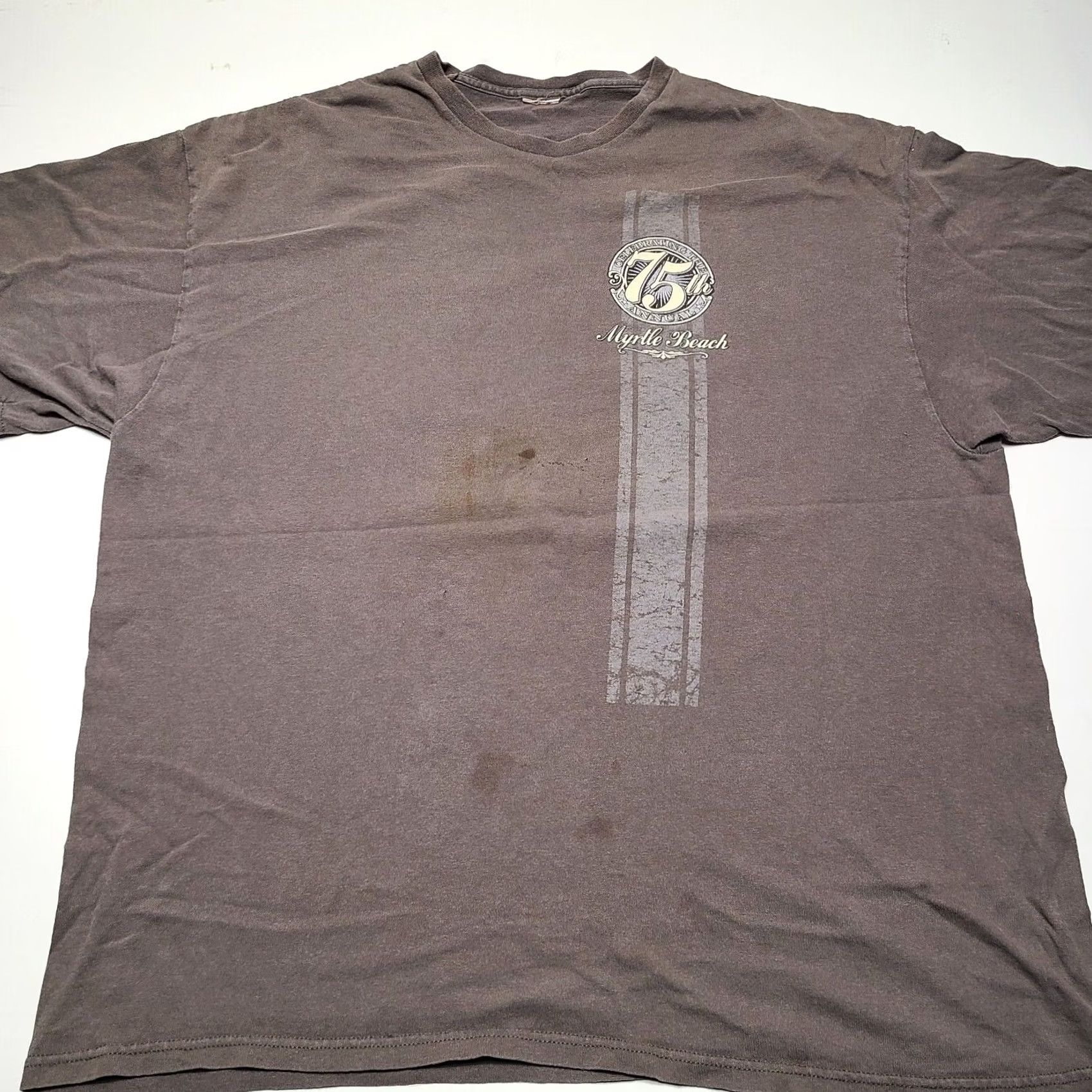 Vintage VINTAGE Biker Rally Myrtle Beach Graphic T-Shirt Brown Men's Size XL Distressed Size US XL / EU 56 / 4 - 3 Thumbnail