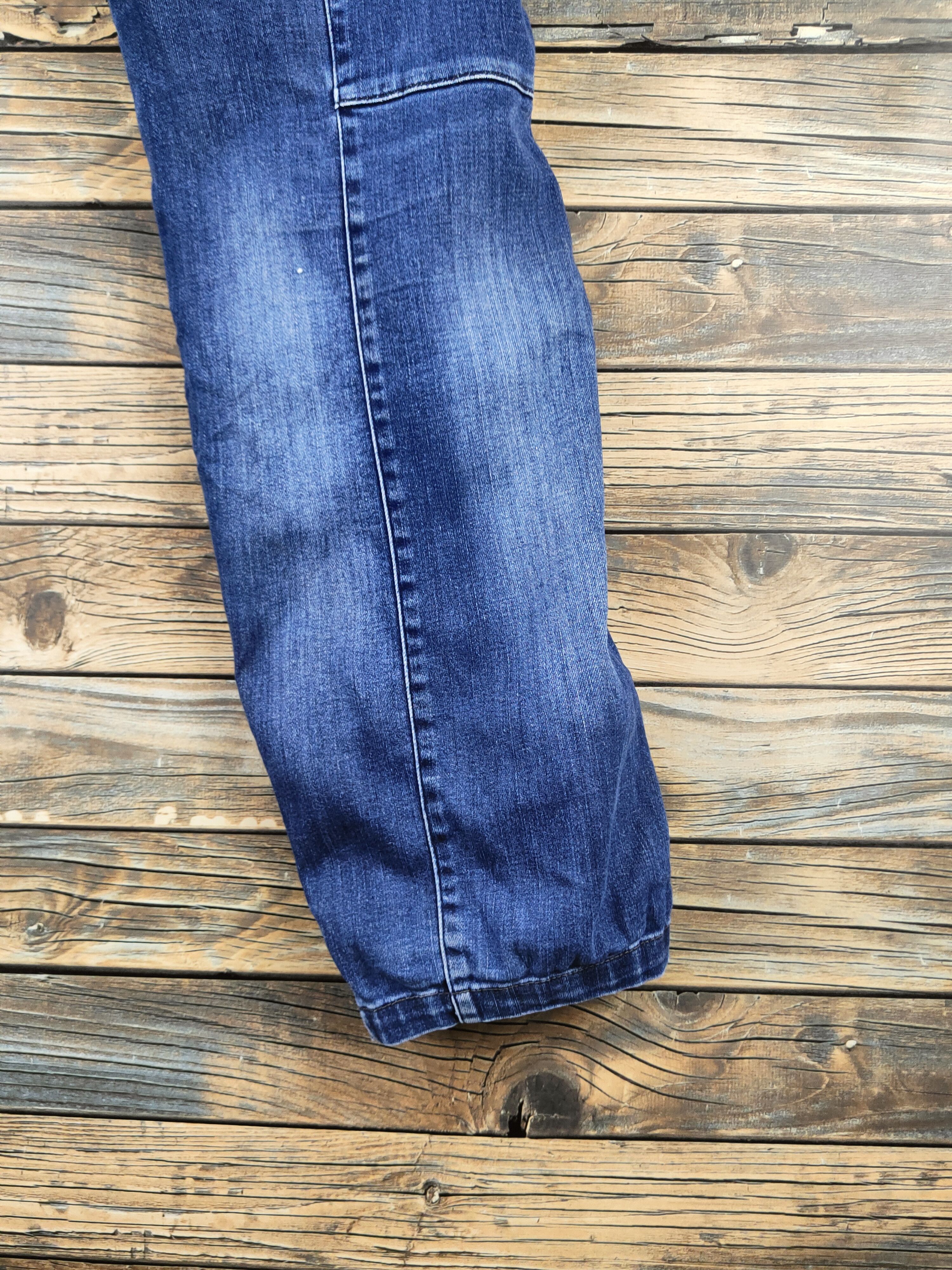 Japanese Brand I'z Frontier Blue Distressed Ripped Jeans #S2927 Size US 35 - 16 Thumbnail