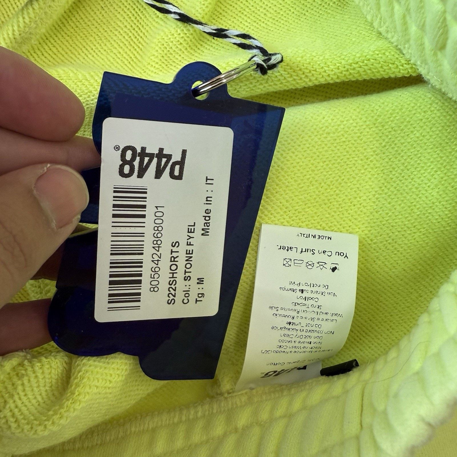 P448 P448 Shorts Medium Neon Green Fleece Summer Streetwear Size US 28 / EU 44 - 6 Thumbnail