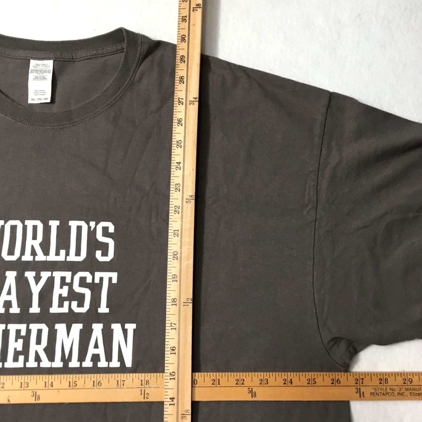Gildan Gildan Fisherman Fishing T-Shirt 3XL COTTON Gray Men Size US XXL / EU 58 / 5 - 4 Thumbnail