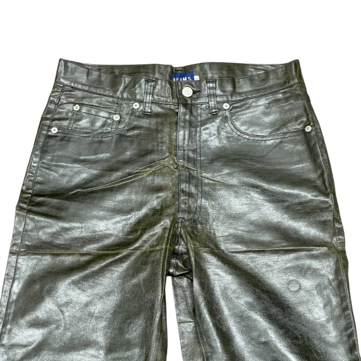 Beams Japan Vtg Beams Japan Super High Rise Straight Vinyl Fabric Pants Size US 31 - 2 Thumbnail