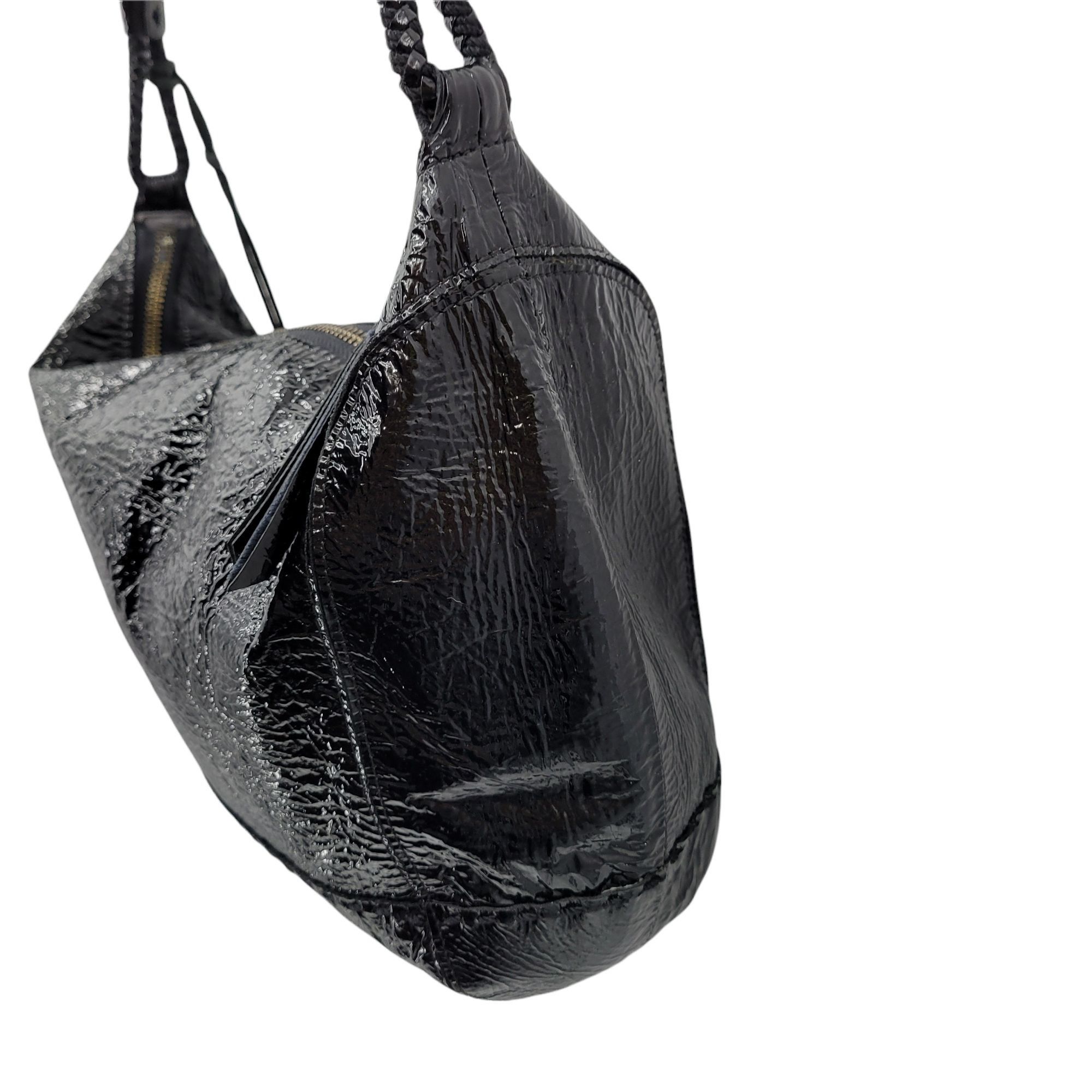The Sak The Sak Black Leather Shoulder Bag Alternative Grunge Shiny Size ONE SIZE - 7 Thumbnail