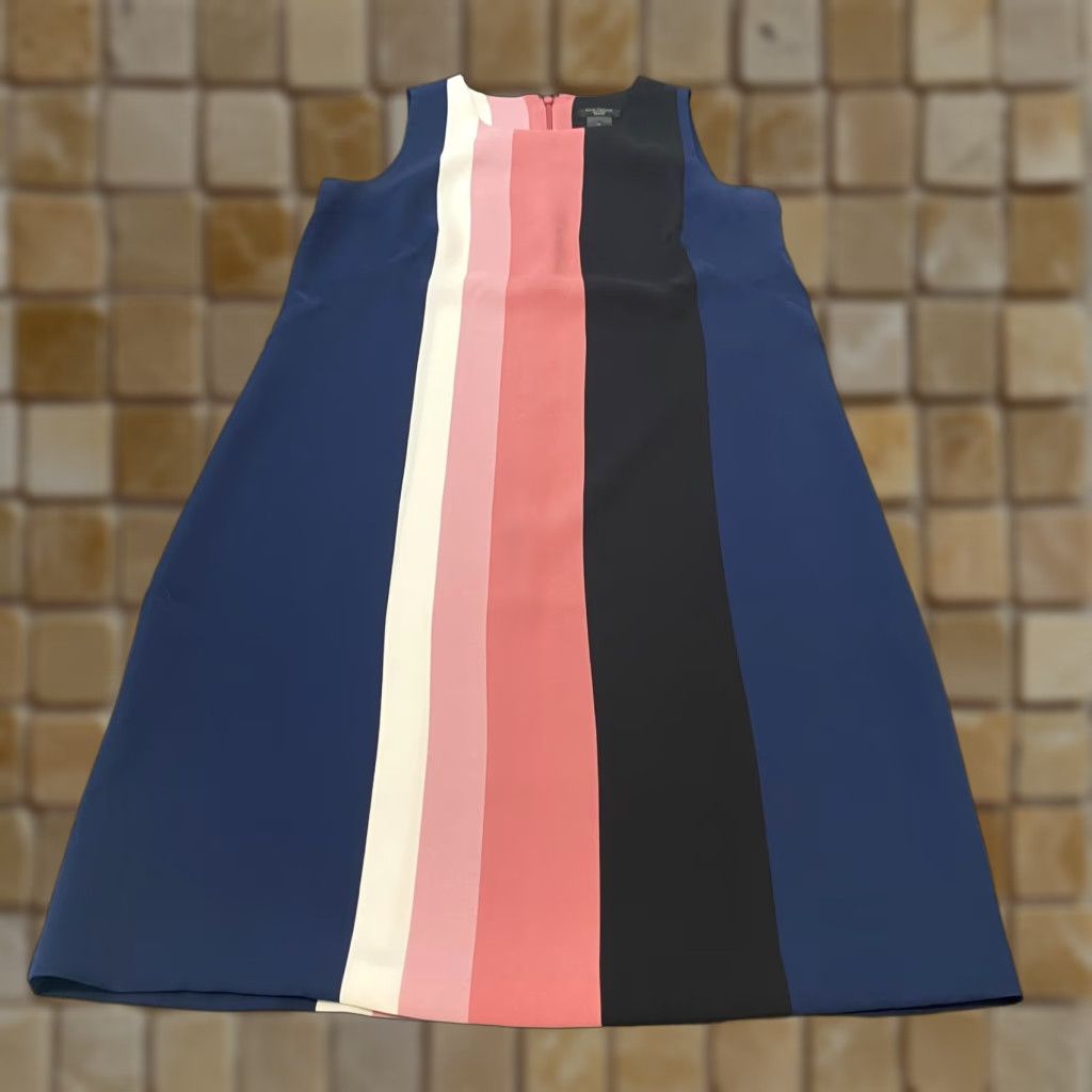 Ann Taylor Factory Dress Womens 0P Blue Multicolor Stripe Sleeveless Shift  Dress - www.skdojo.org