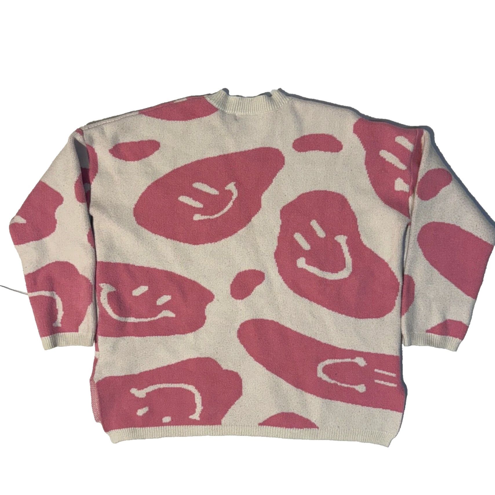 Madison Moon & Madison Pink Crew Neck Sweater XS Women Pullover 80s Graphic Print Smiley Face Trippy Altar’D State Size XS / US 0-2 / IT 36-38 - 7 Thumbnail