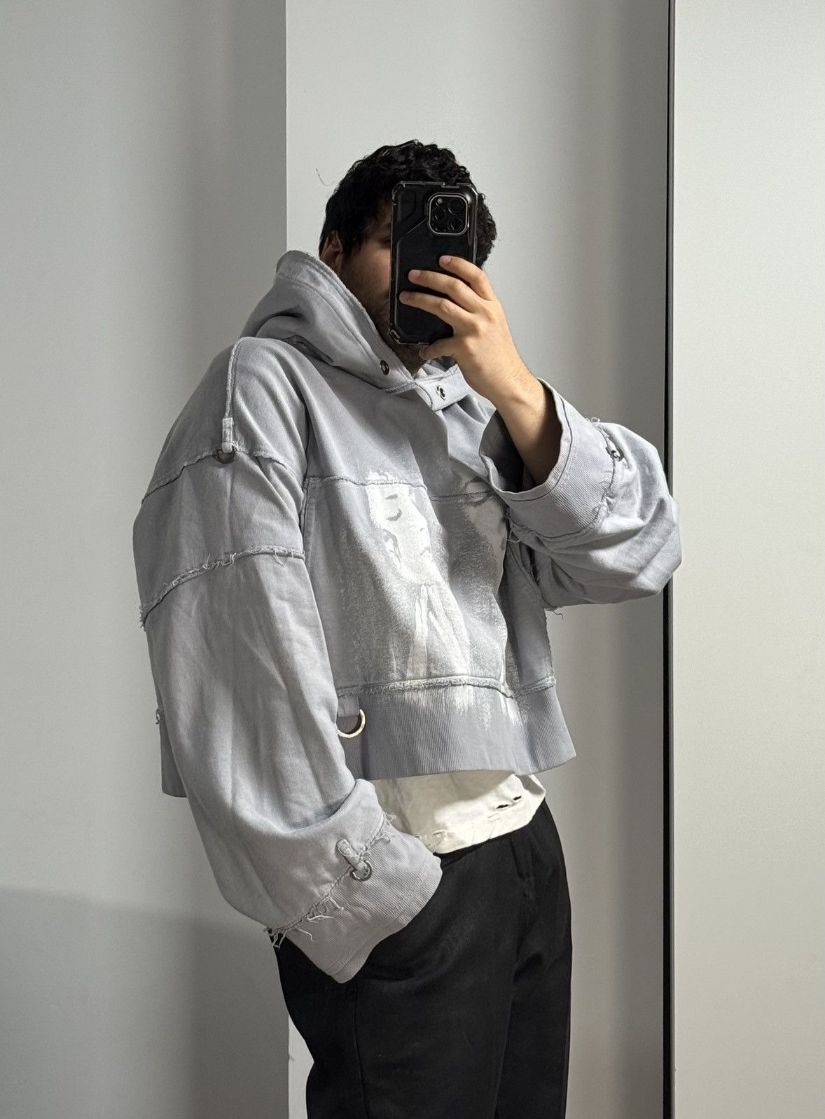 SHINE LUXURY RARE “MARTYR LOREM” Cropped Bondage Hoodie - Light Lavander Size US L / EU 52-54 / 3 - 9 Thumbnail