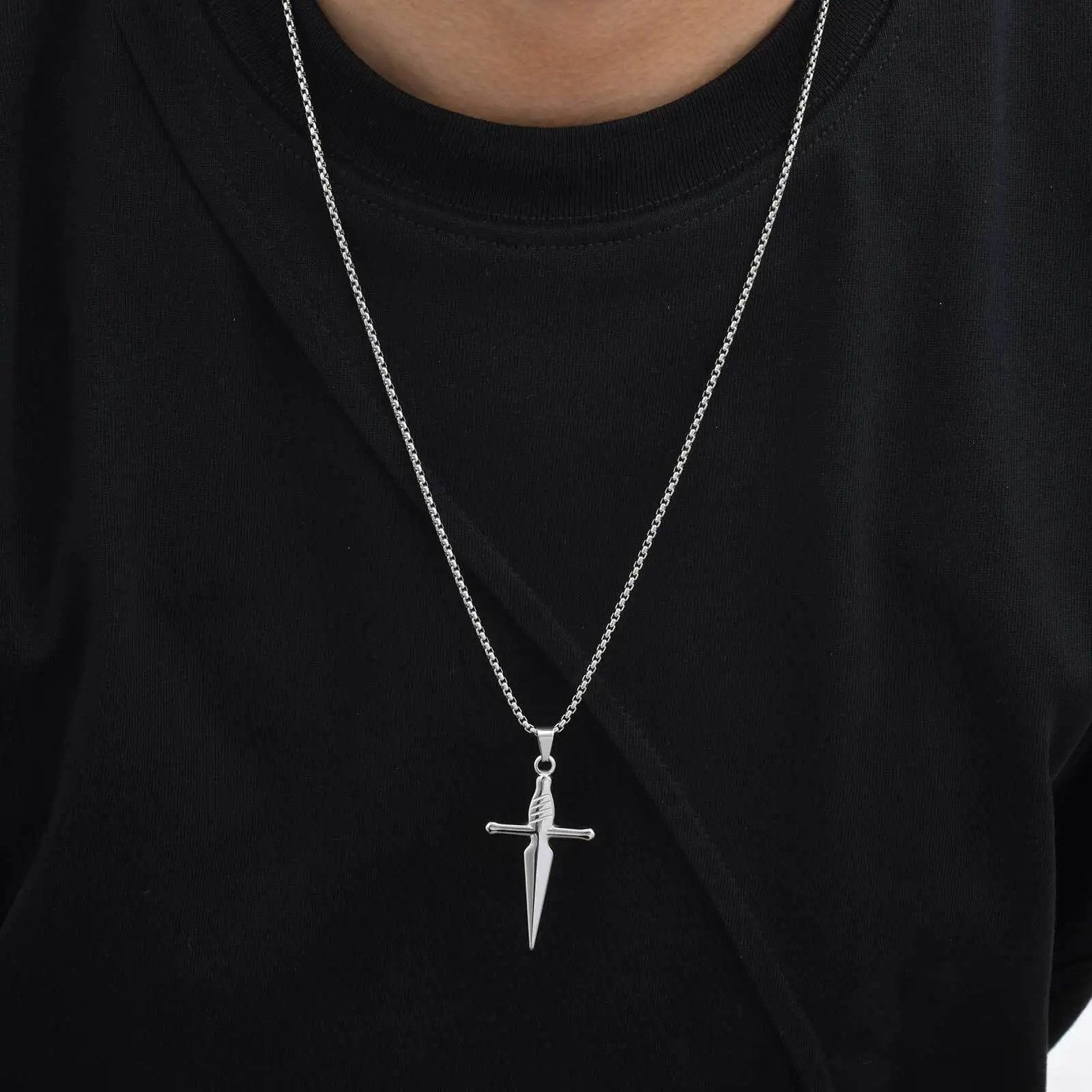 Jewelry Sword Cross Pendant Necklace Size ONE SIZE - 2 Thumbnail