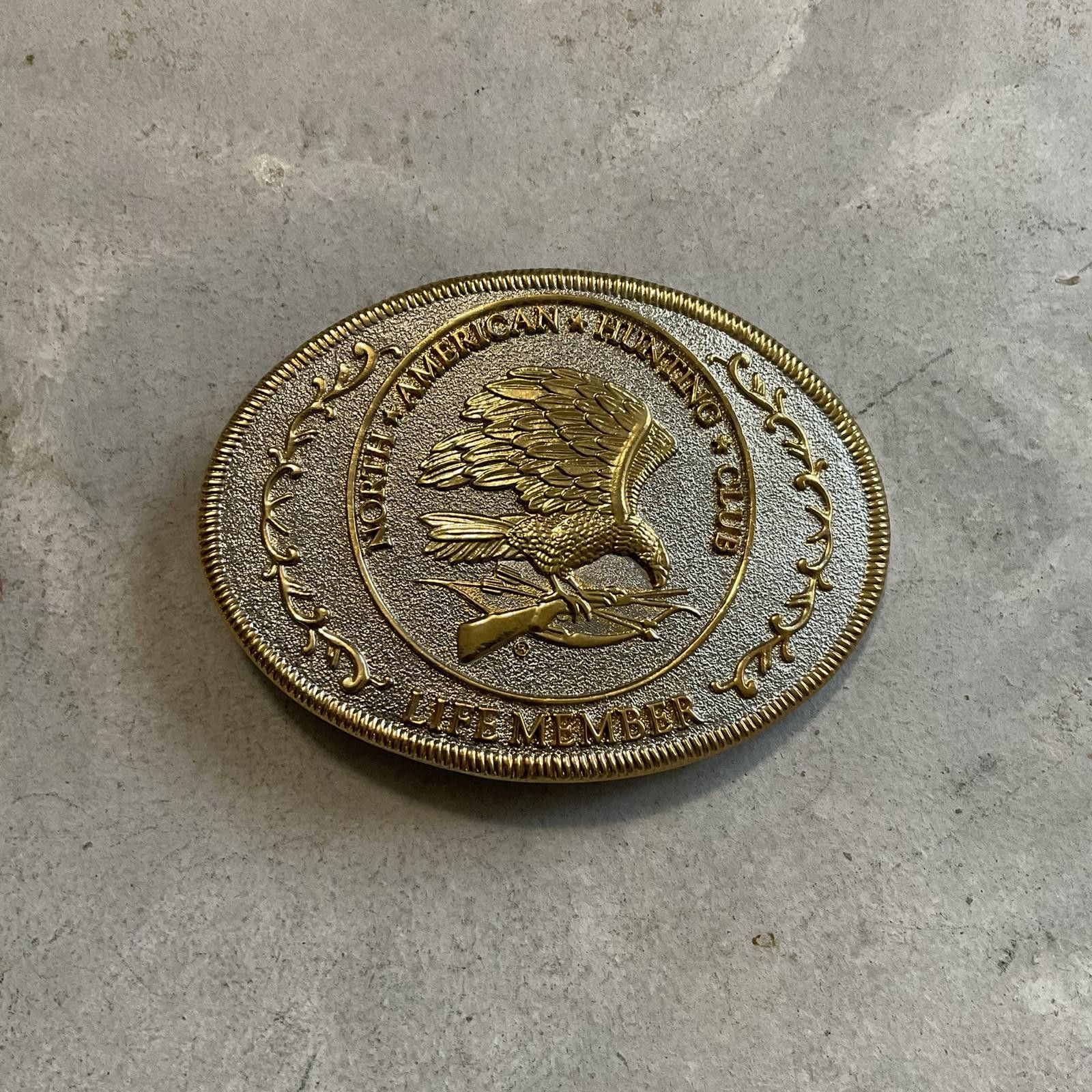 Vintage VTG North American Hunting Club lifetime member belt buckle Size ONE SIZE - 1 Thumbnail