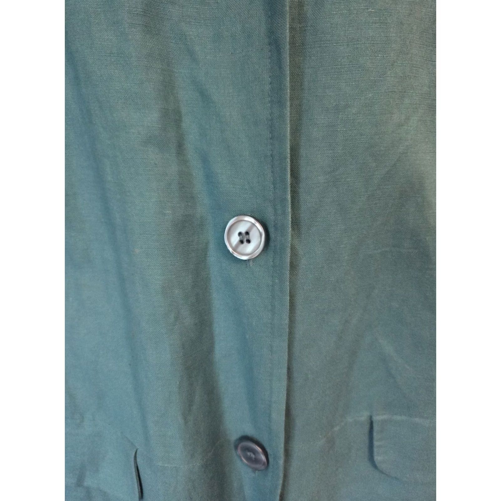 Vintage VINTAGE JG Hook Blazer Jacket Teal Linen Blend 32W Plus | Women Blazer, Long Sleeve, Solid Blue, Plus Size, Dry Clean Only, 80s-90s (If applicable) Size XXS / US 00 / IT 34 - 3 Thumbnail