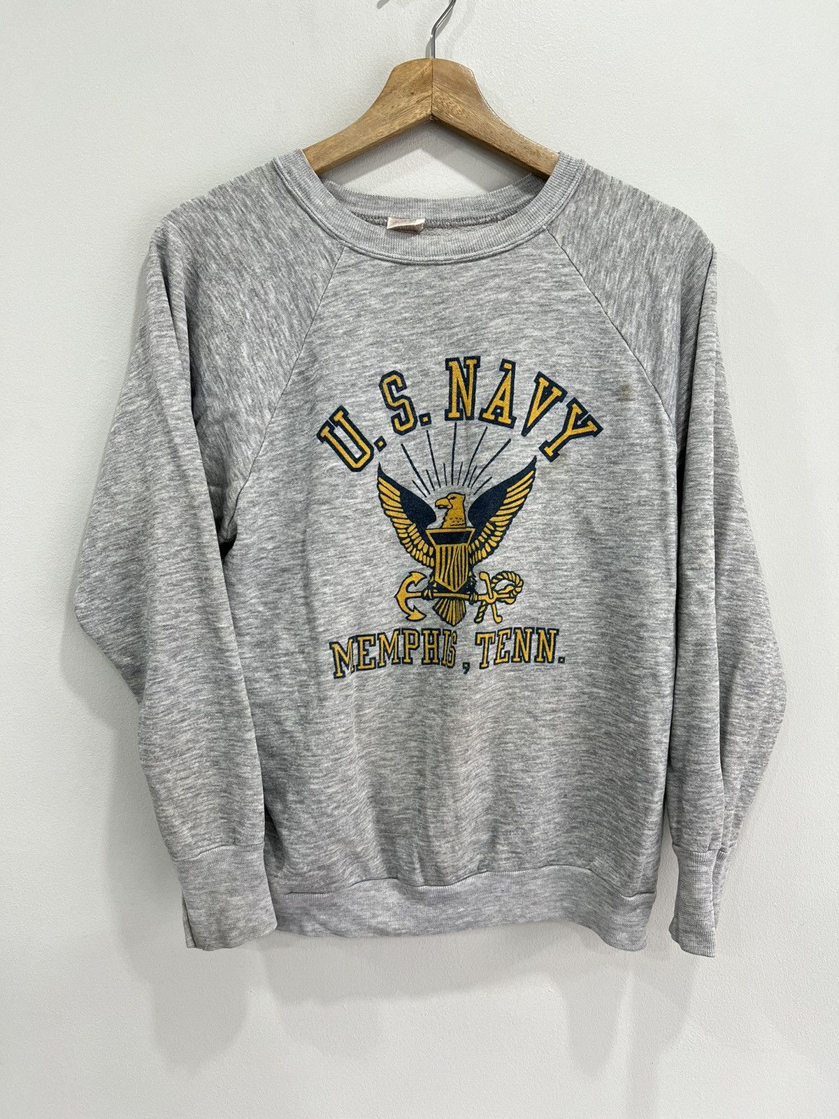 Vintage Vintage 70s 80s US Navy Memohis Tenn Sweater sweatshirt Size US S / EU 44-46 / 1 - 1 Thumbnail
