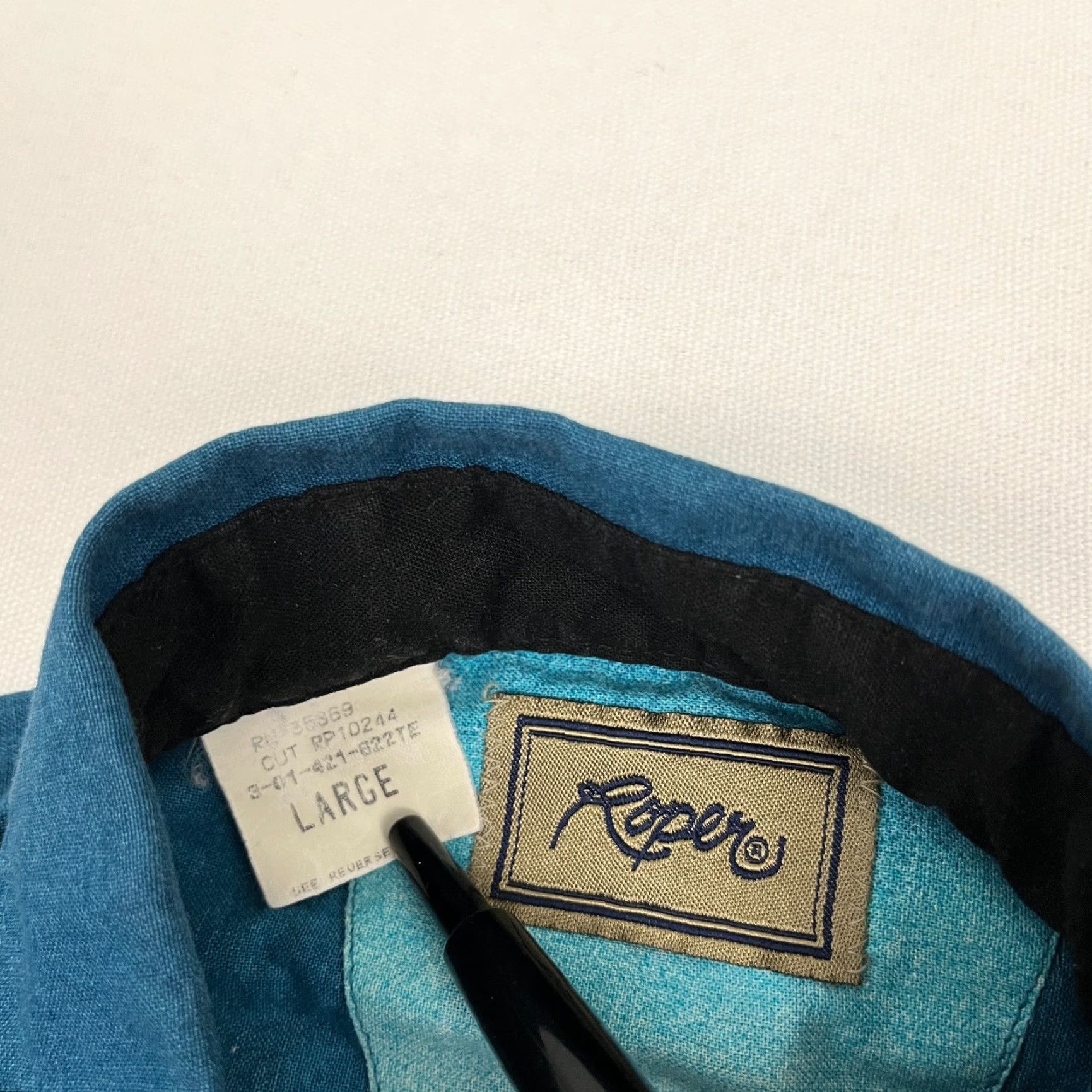 Roper VTG Roper Shirt Men L Blue Pearl Snap Scenic Landscape Eagle Western Rockability Shirt Size US L / EU 52-54 / 3 - 3 Thumbnail