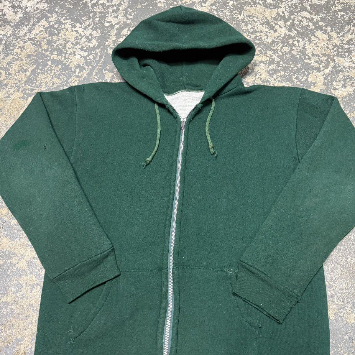 Vintage True Vintage Green Cotton Waffle Insulated Thermal Zip Hoodi Size US M / EU 48-50 / 2 - 9 Thumbnail