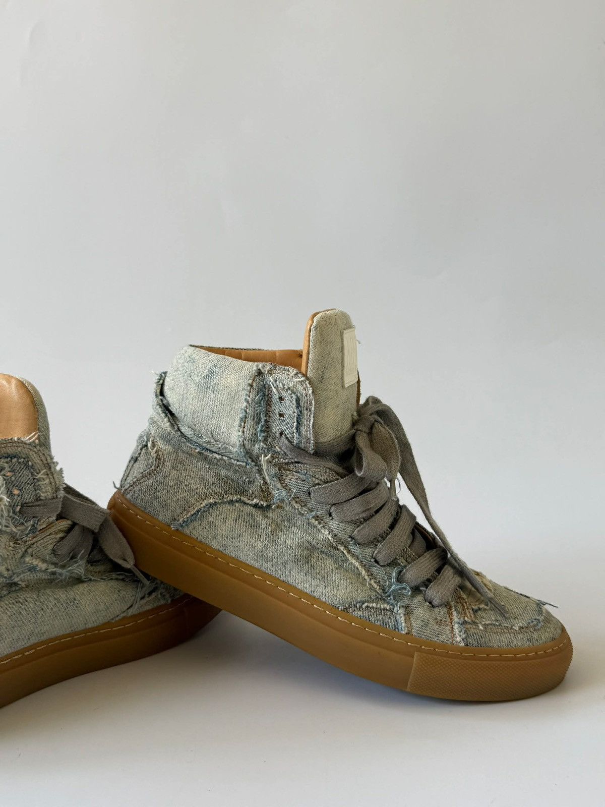 MM6 MM6 Maison Margiela Denim High-Top Sneakers Size US 7 / IT 37 - 8 Thumbnail