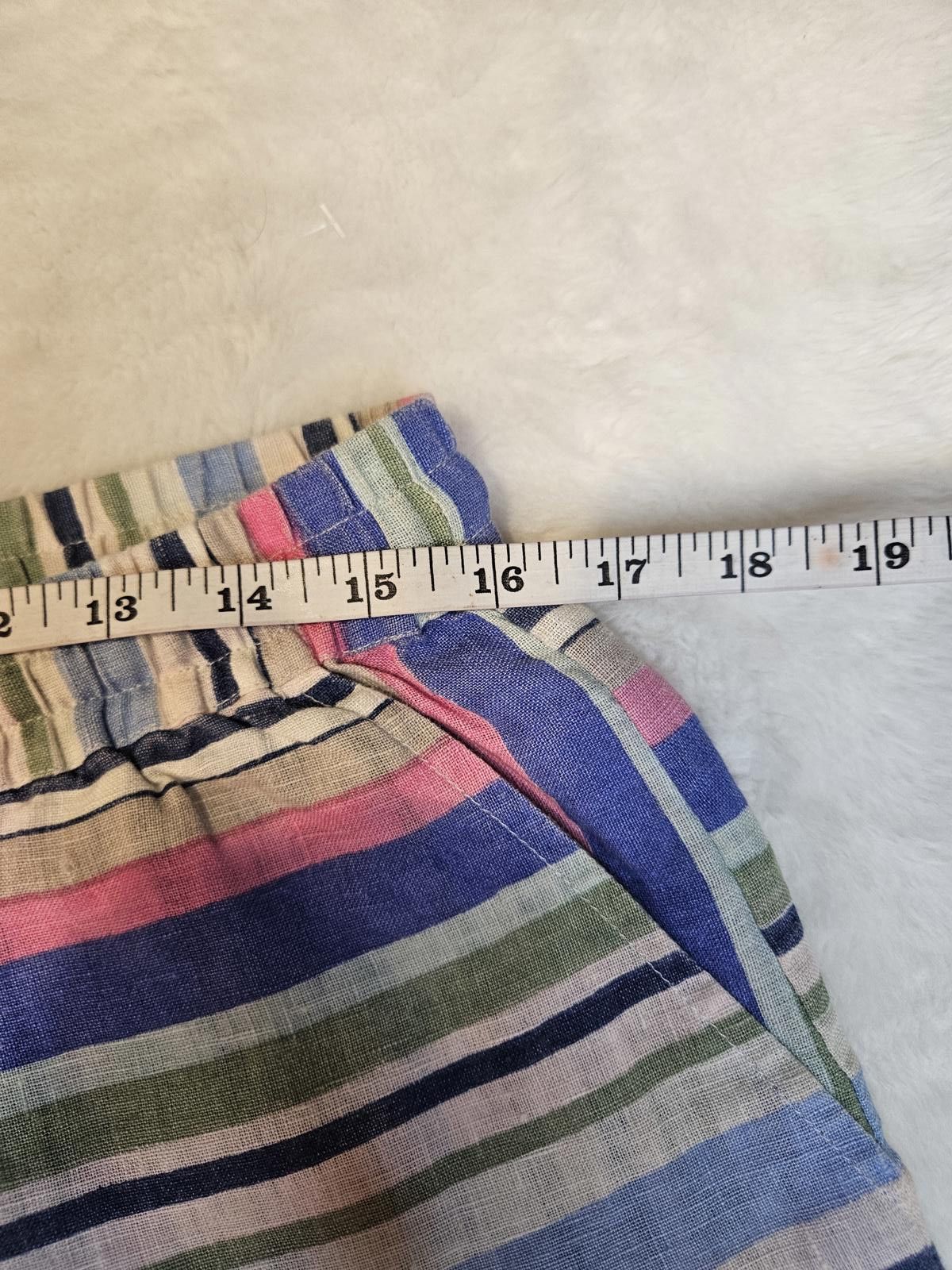 Designer Calypso Colorful Striped Linen Summer Shorts Size 28" / US 6 / IT 42 - 5 Thumbnail