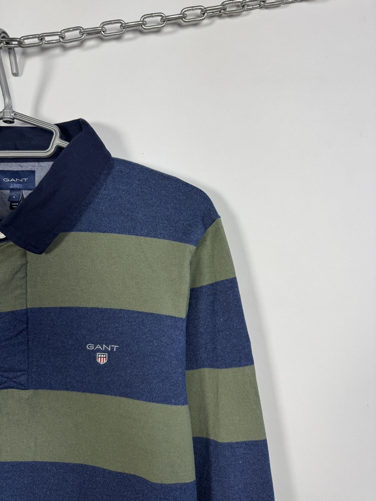 Gant GANT Polo Long Sleeve Striped Rugby Shirt Made in India Sz L Size US L / EU 52-54 / 3 - 2 Thumbnail