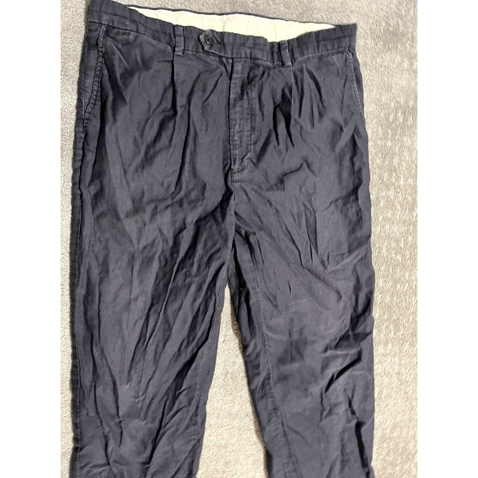 Brooks Brothers VINTAGE Brooks Brothers Pants Men’s Navy Blue Cotton 38x32 Pleated Chino Straight 5-Pocket Regular Blue Mens Size US 38 / EU 54 - 2 Thumbnail