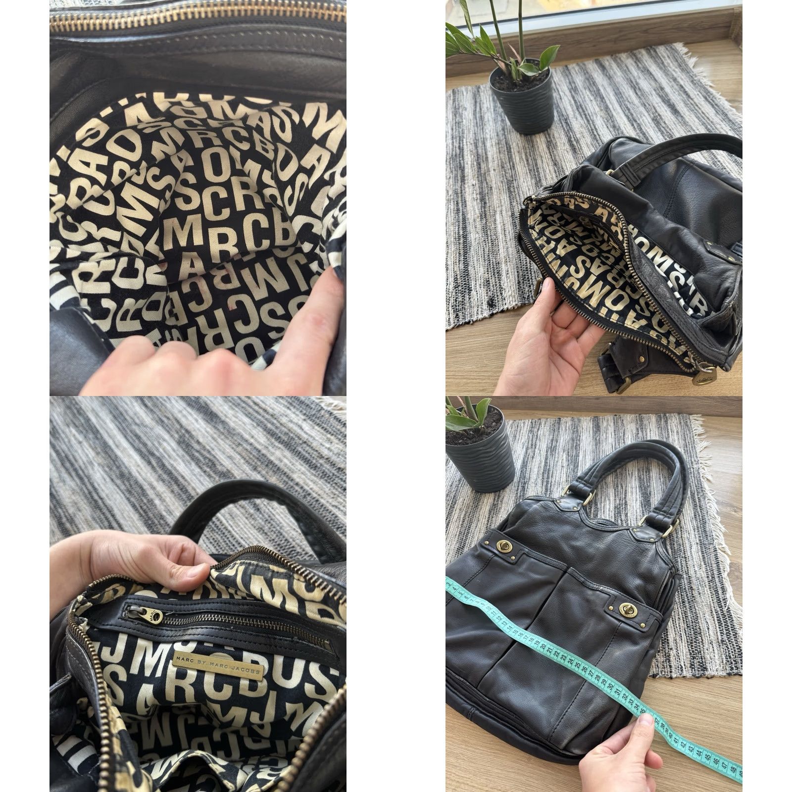 Marc by Marc Jacobs VINTAGE Marc by Marc Jacobs Leather Multi Pocket Satchel/Top Handle Bag Women Medium Black Retro Designer Pockets Bag Vintage Mens Womens Girls Boys Size ONE SIZE - 10 Thumbnail