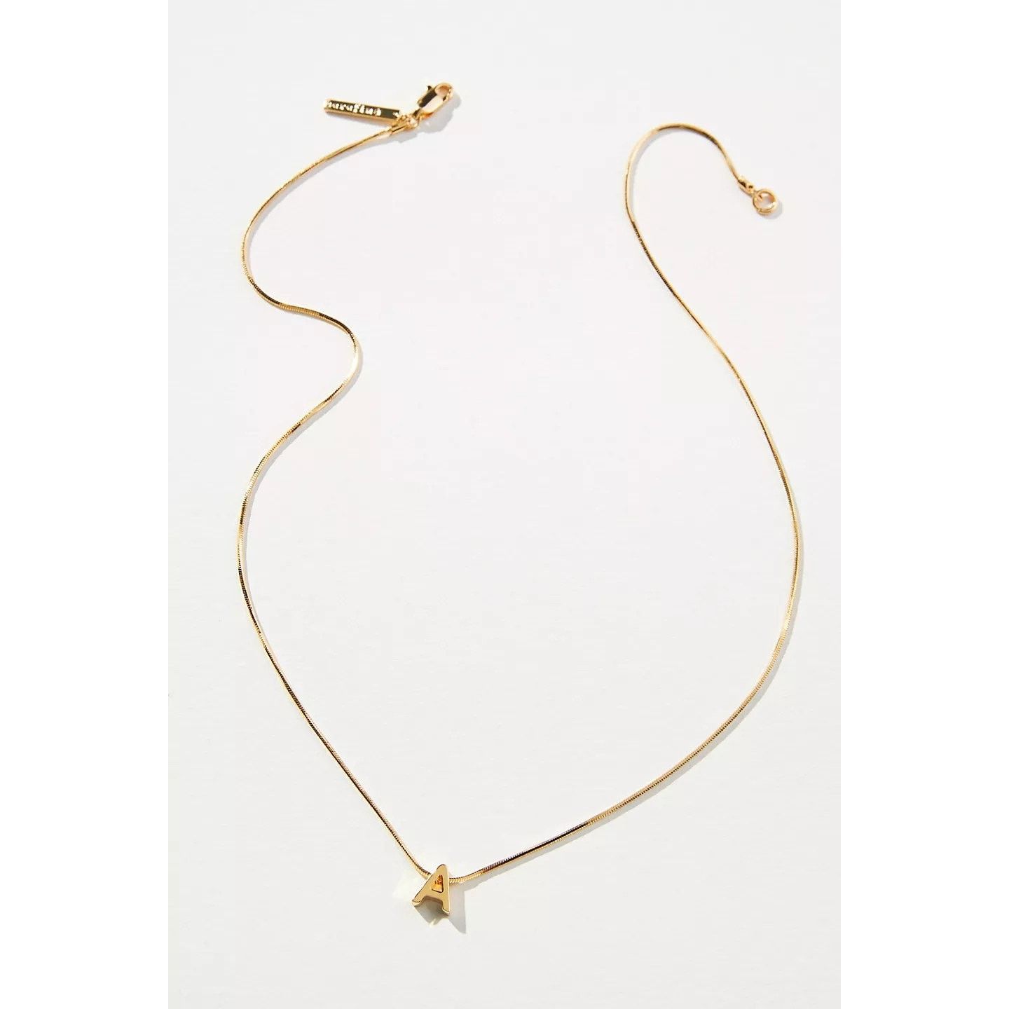 Anthropologie New Serefina Dainty Monogram 14K Gold Plated U Necklace Size ONE SIZE - 3 Thumbnail