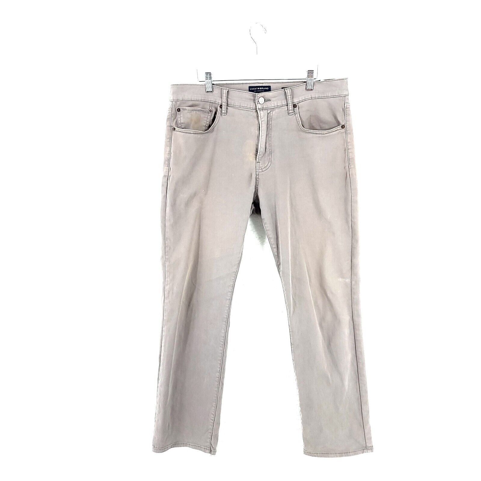 Lucky Brand DAMAGED Lucky Brand 223 Straight Beige Cotton Mid Rise Jeans Size US 36 / EU 52 - 1 Thumbnail