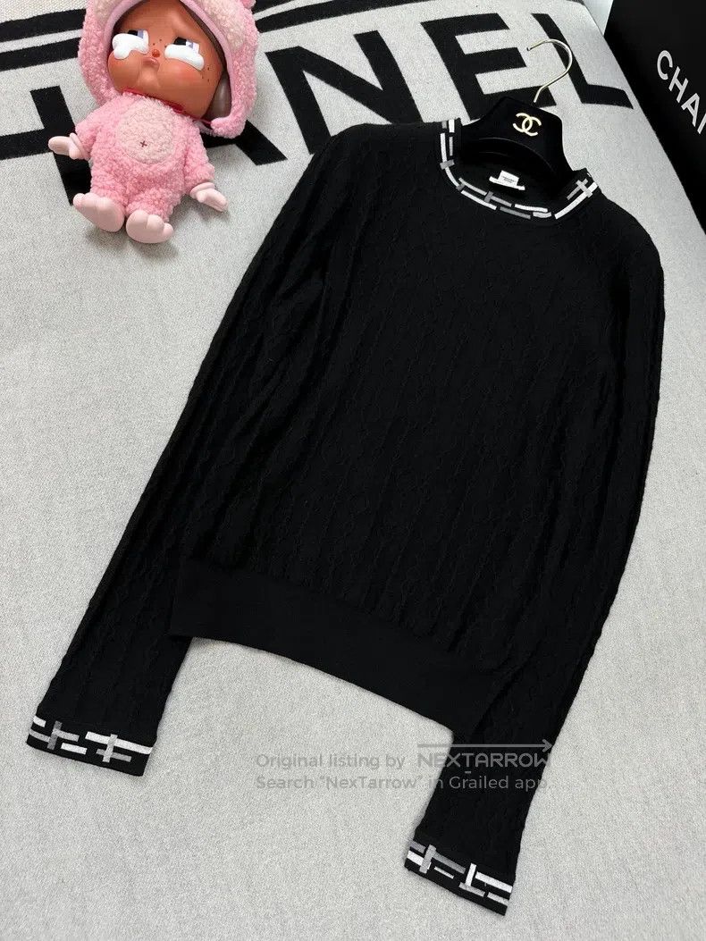 Hermes Hermes Black Chain Embossed Jacquard Texture Long Sleeve T Size XS / US 0-2 / IT 36-38 - 5 Thumbnail