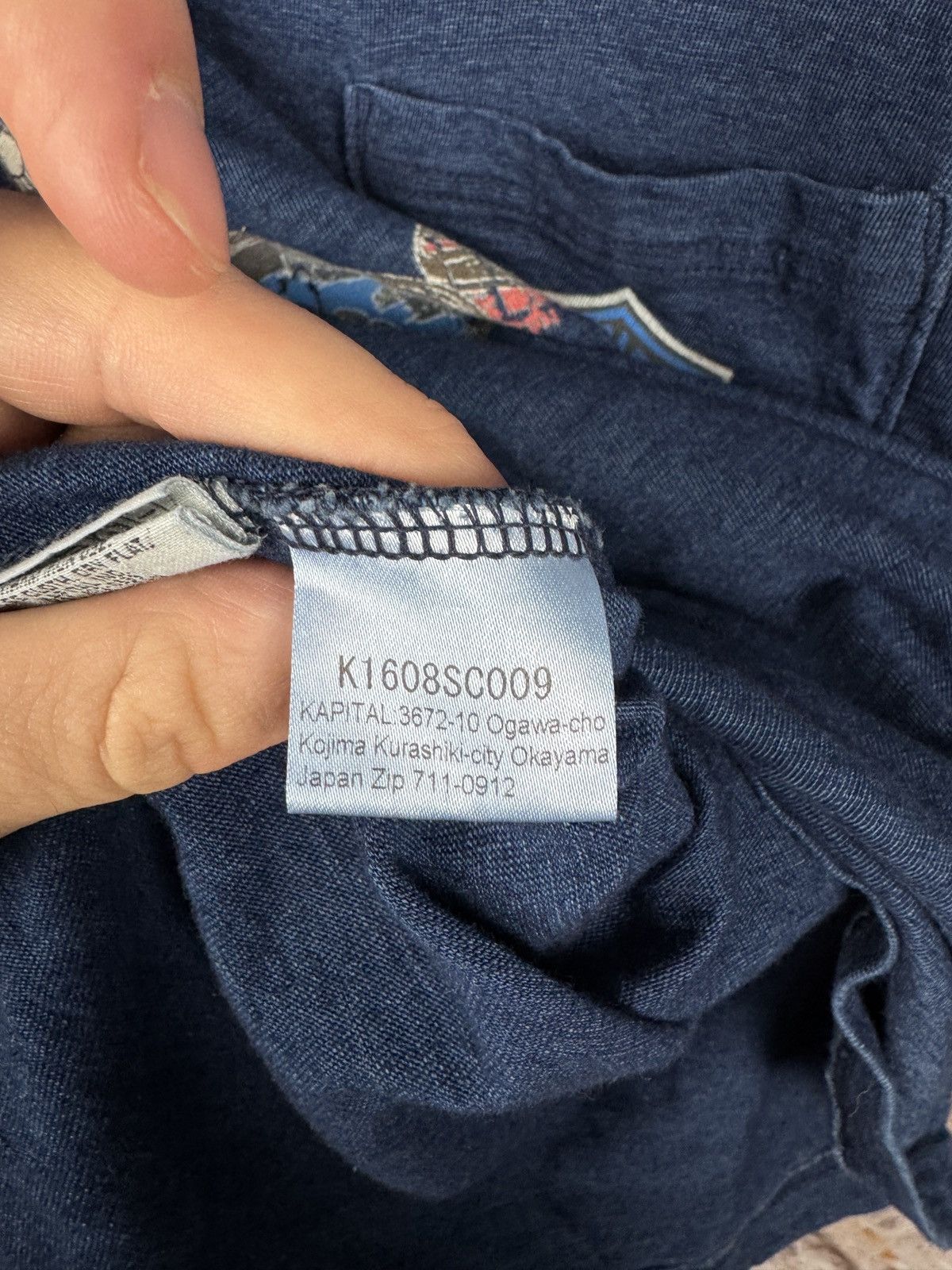 Kapital Kountry Men’s Kapital Indigo Psycho Hurry-Dipitinai T-Shirt Size 4 Size US M / EU 48-50 / 2 - 11 Thumbnail