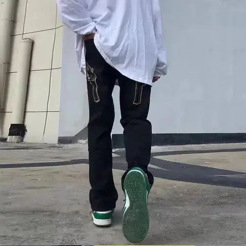 Japanese Brand × Jean Road Fashion twin gun embroidered patch bootcut jeans Size US 32 / EU 48 - 3 Thumbnail