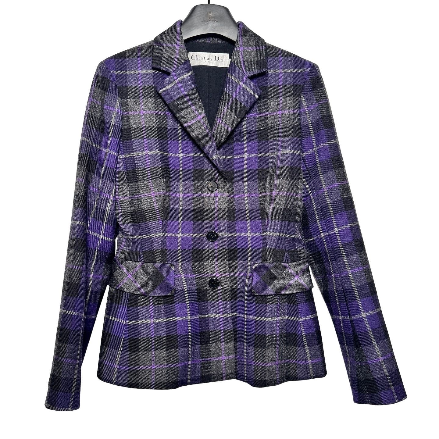 Dior Christian Dior Purple Plaid Wool Blazer Size 38 Size S / US 4 / IT 40 - 1 Thumbnail