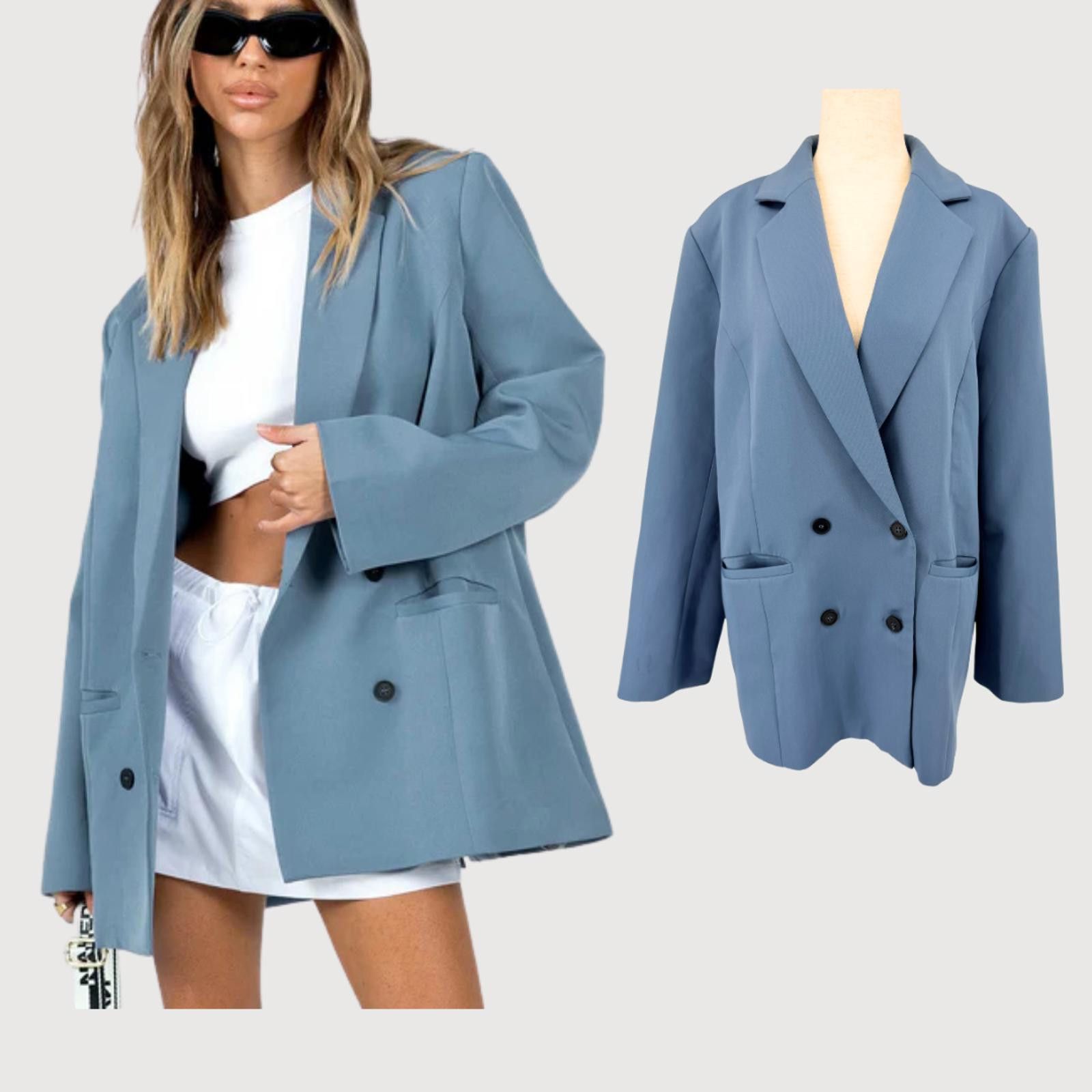 Lioness Lioness Oversized Boyfriend Blazer Slate Blue M Size M / US 6-8 / IT 42-44 - 1 Thumbnail