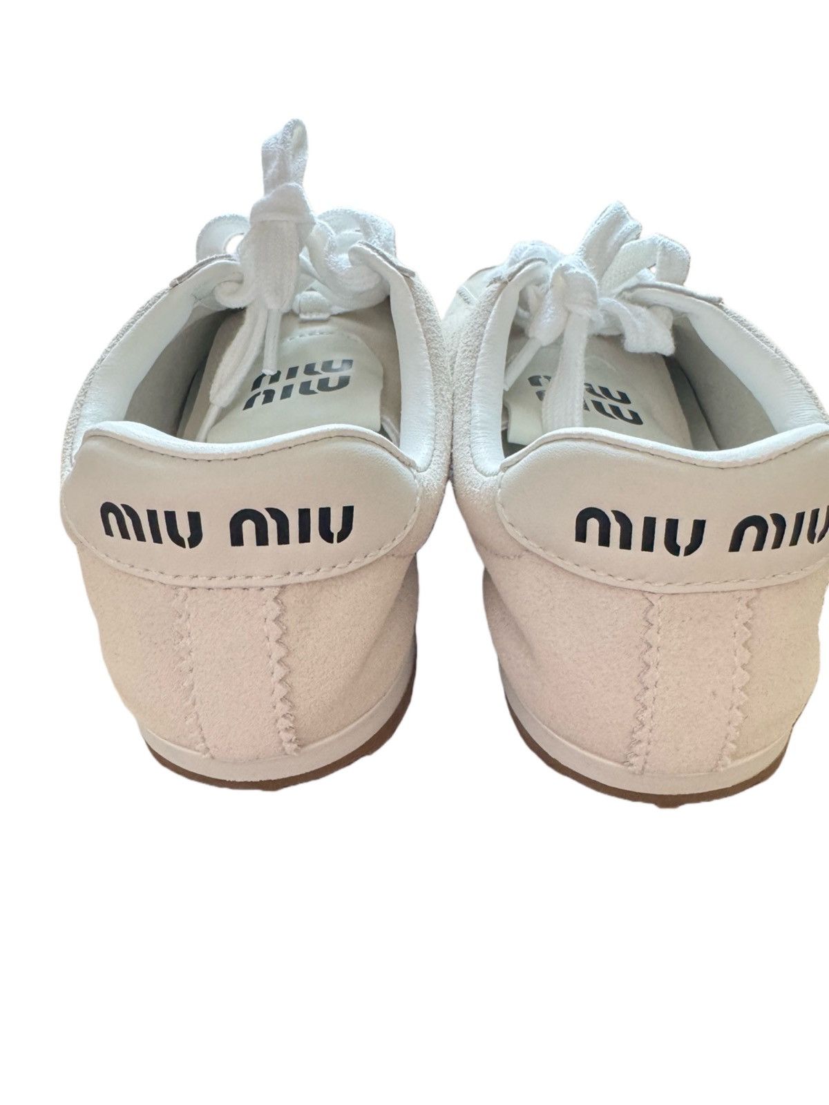 Miu Miu Miu Miu plume suede white sneakers Size US 8 / IT 38 - 2 Thumbnail