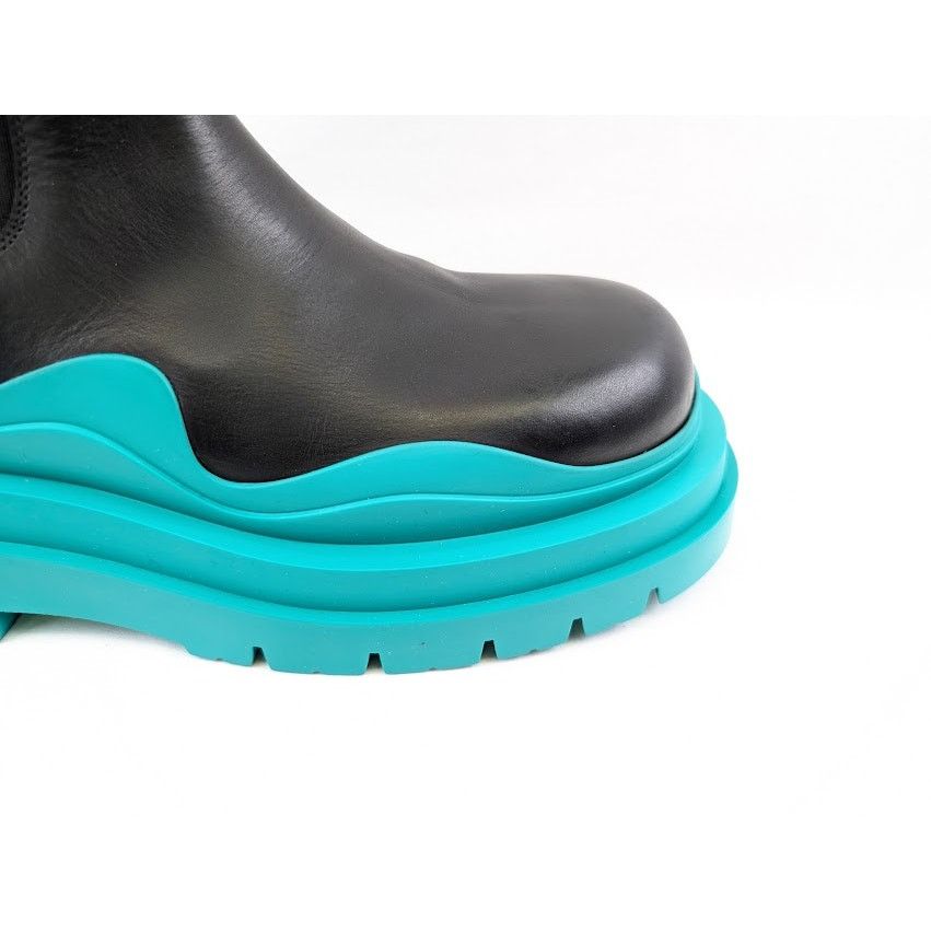 Bottega Veneta o1rshd1 Tire High Boots in Black w/ Bright Green Sole Size US 9.5 / EU 42-43 - 4 Thumbnail