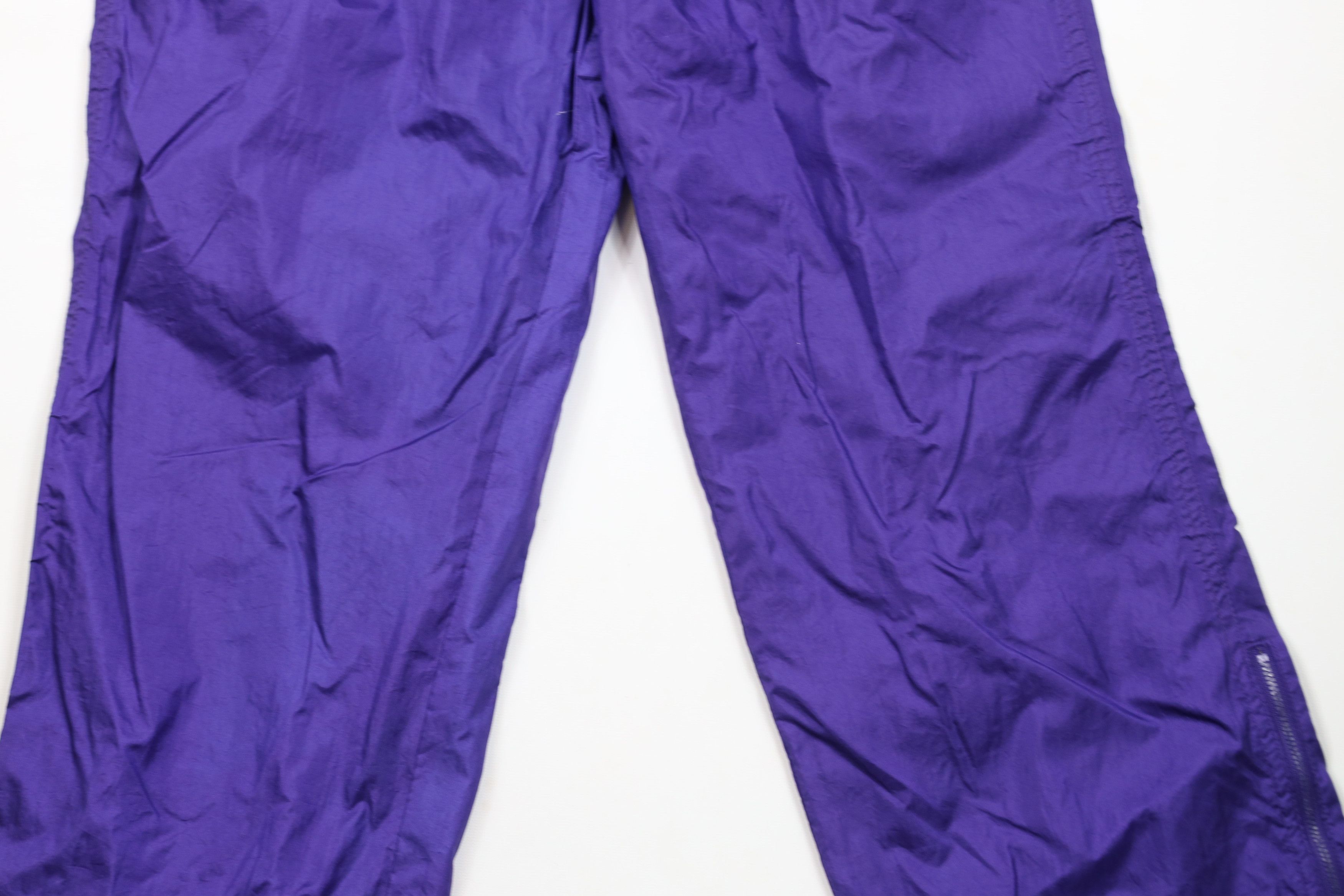 Vintage Vintage 90s Streetwear Wide Leg Windbreaker Pants Purple Size 30" / US 8 / IT 44 - 3 Thumbnail