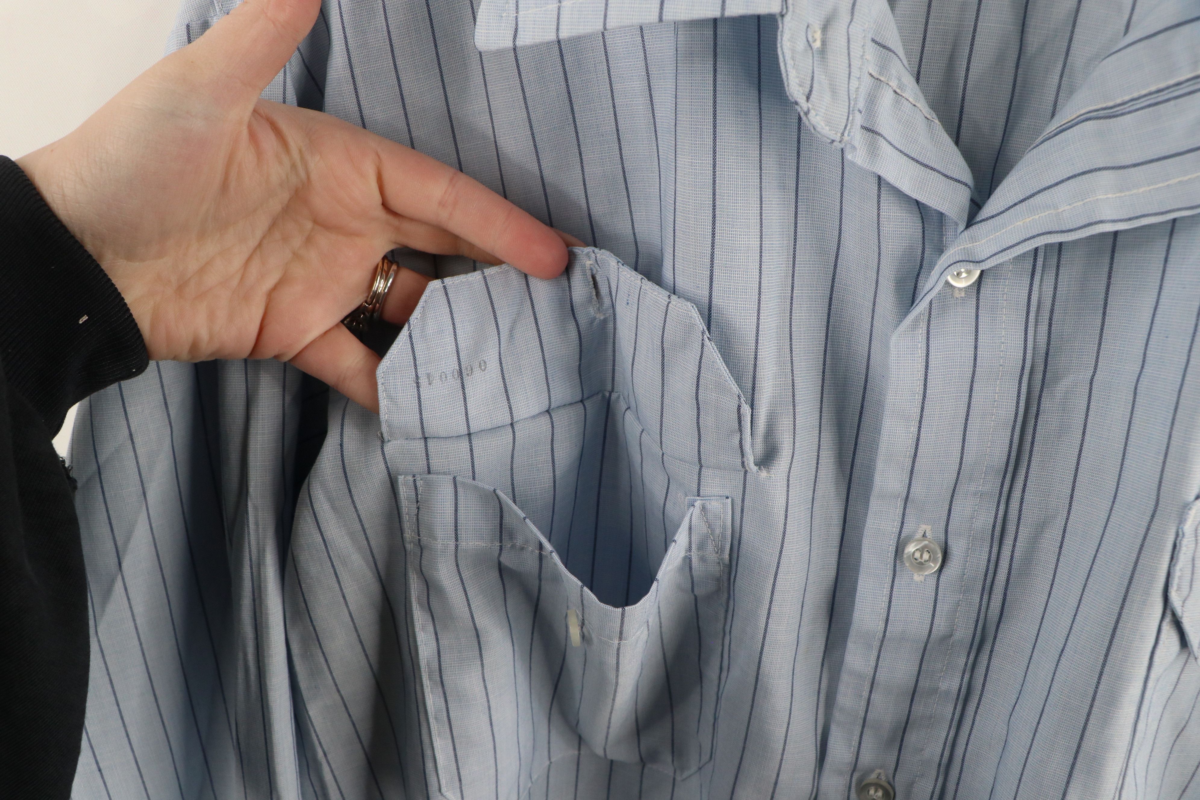 Vintage Vintage 70s Streetwear Work Mechanic Button Shirt Blue USA Size US XL / EU 56 / 4 - 4 Thumbnail