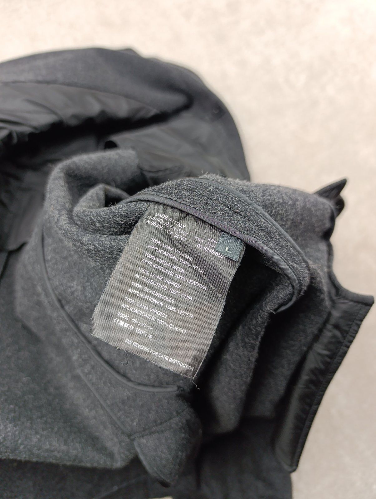 Prada PRADA MENS WOOL COAT LEATHER COLAR Size US L / EU 52-54 / 3 - 20 Thumbnail