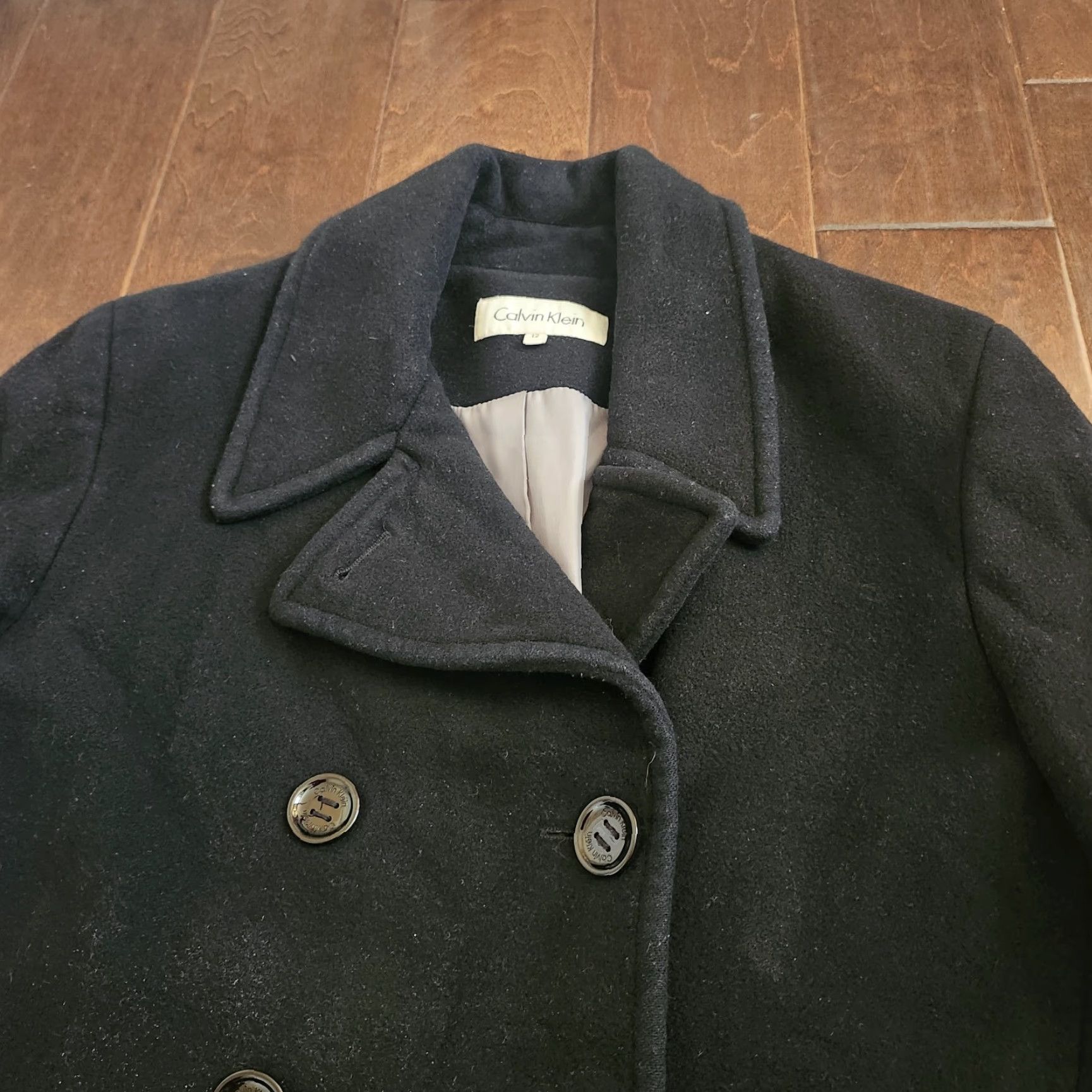 Calvin Klein Calvin Klein Womens Peacoat Black Wool Blend Size 12 Jacket Size XL / US 12-14 / IT 48-50 - 7 Thumbnail