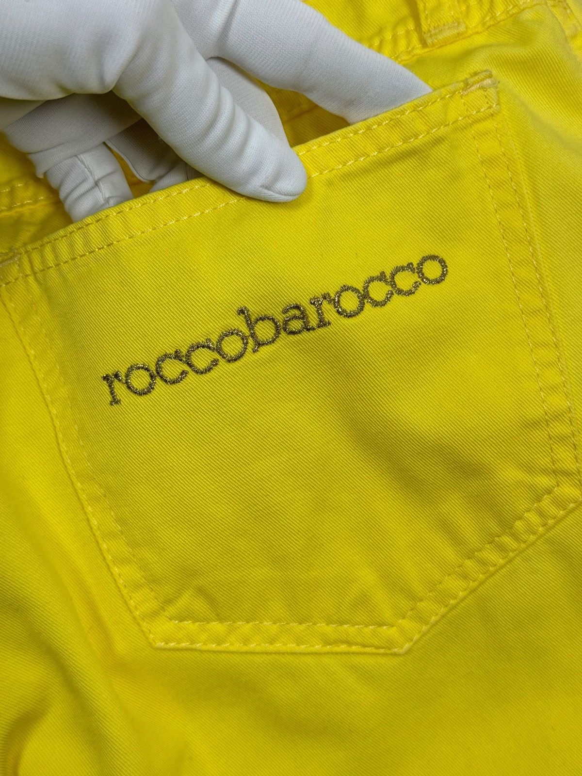 Vintage Roccobarocco Vintage Jeans Yellow Logo Size 29 Size 29" - 13 Thumbnail