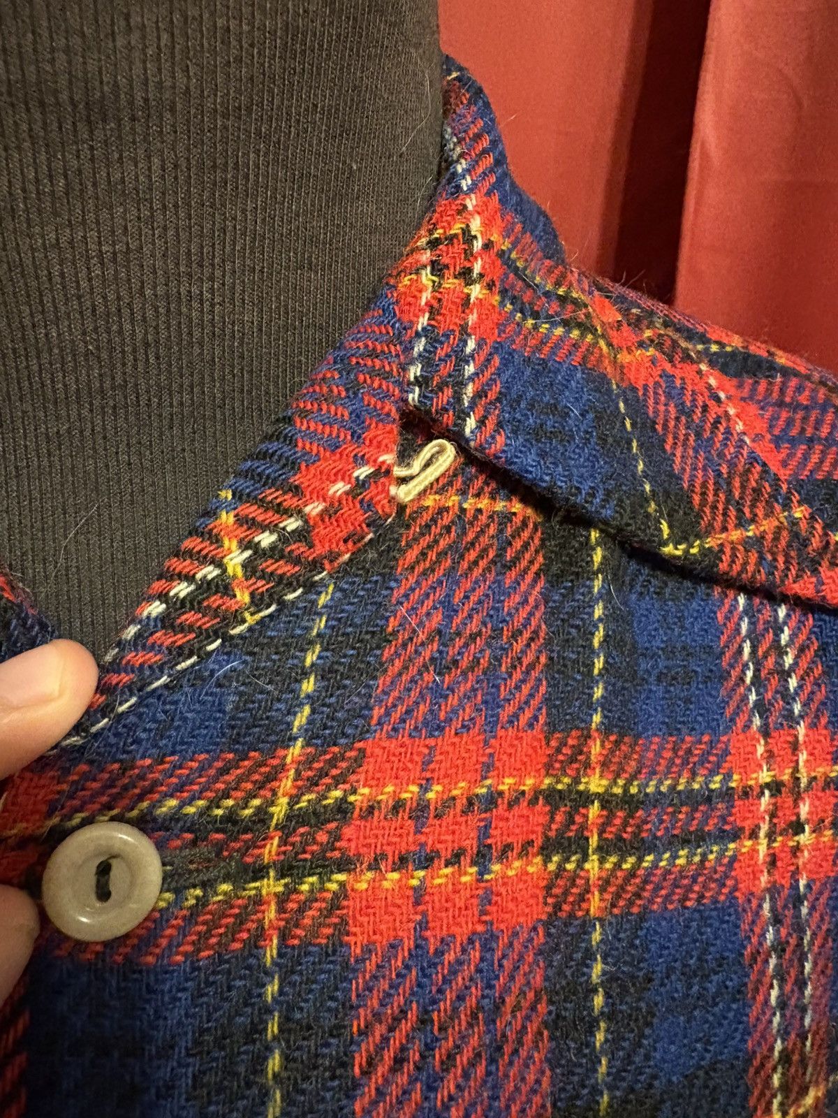 Vintage Vintage Wool Plaid Loop Collar Shirt Playday Tooke Grail Size US L / EU 52-54 / 3 - 4 Thumbnail