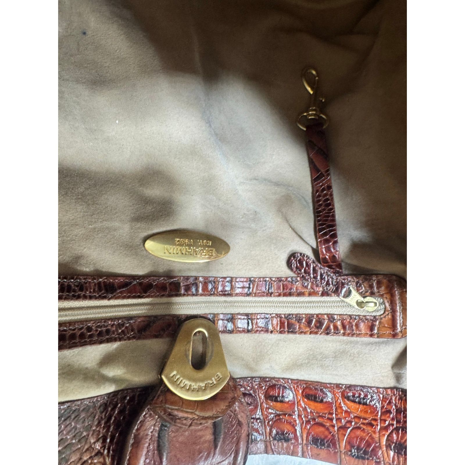BRAHMIN Brahmin Melbourne Pecan Cro embossed Large shoulder bag Size ONE SIZE - 7 Thumbnail