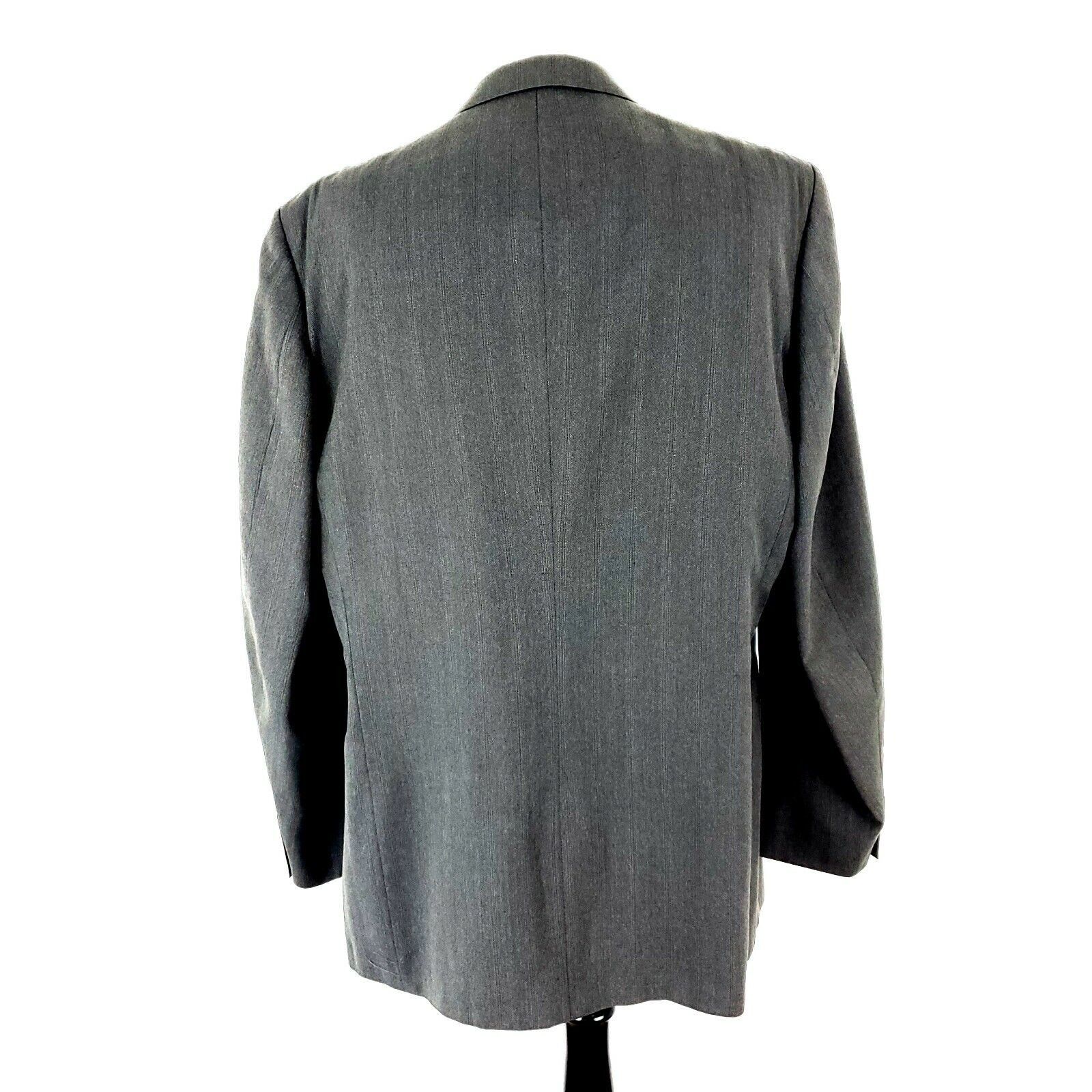 Pierre Cardin Pierre Cardin Wool 2 Button Blazer 44L Portly Green Herringb Size 44L - 6 Thumbnail