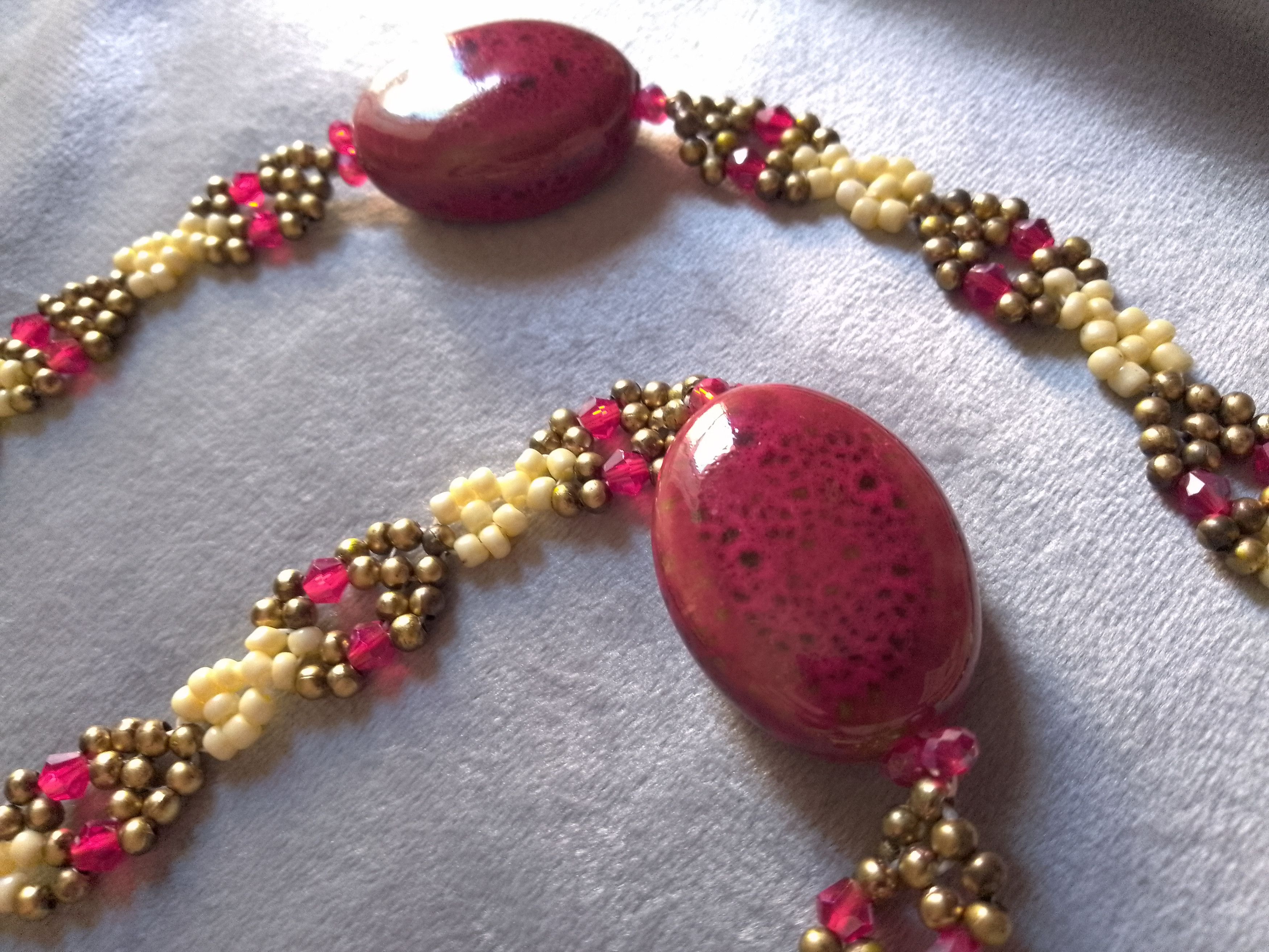 Handmade Long Necklace Boho Ethnic Bamboo Coral Agate Gemstones Size ONE SIZE - 5 Thumbnail