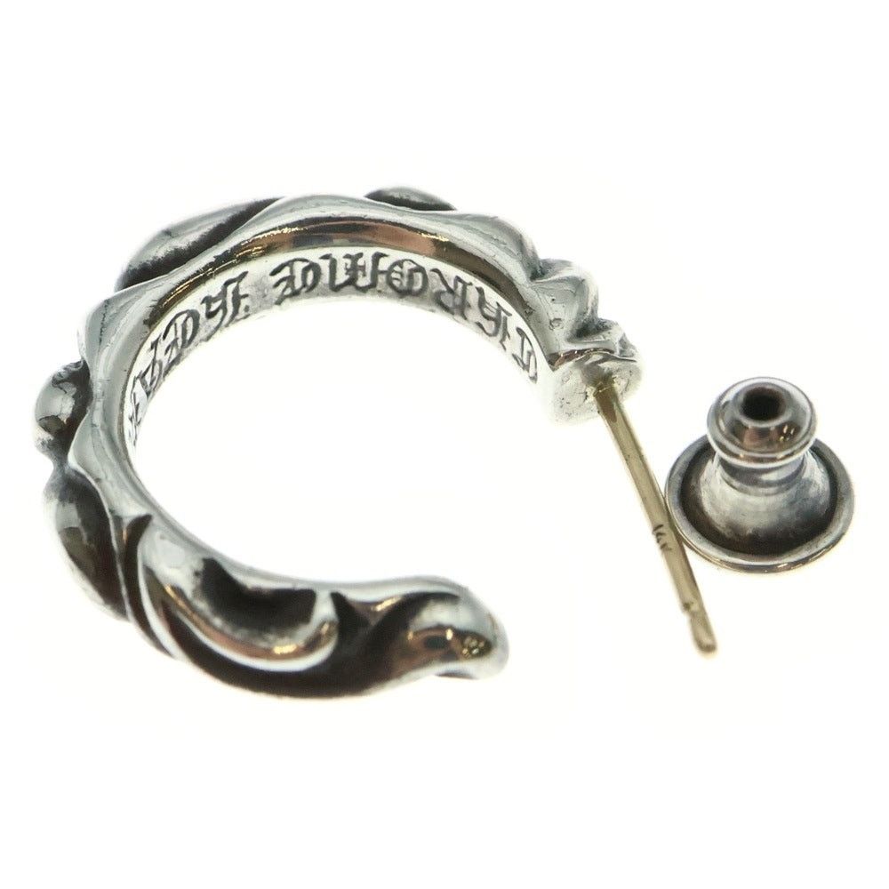 Chrome Hearts Silver Scroll Hoop Earring