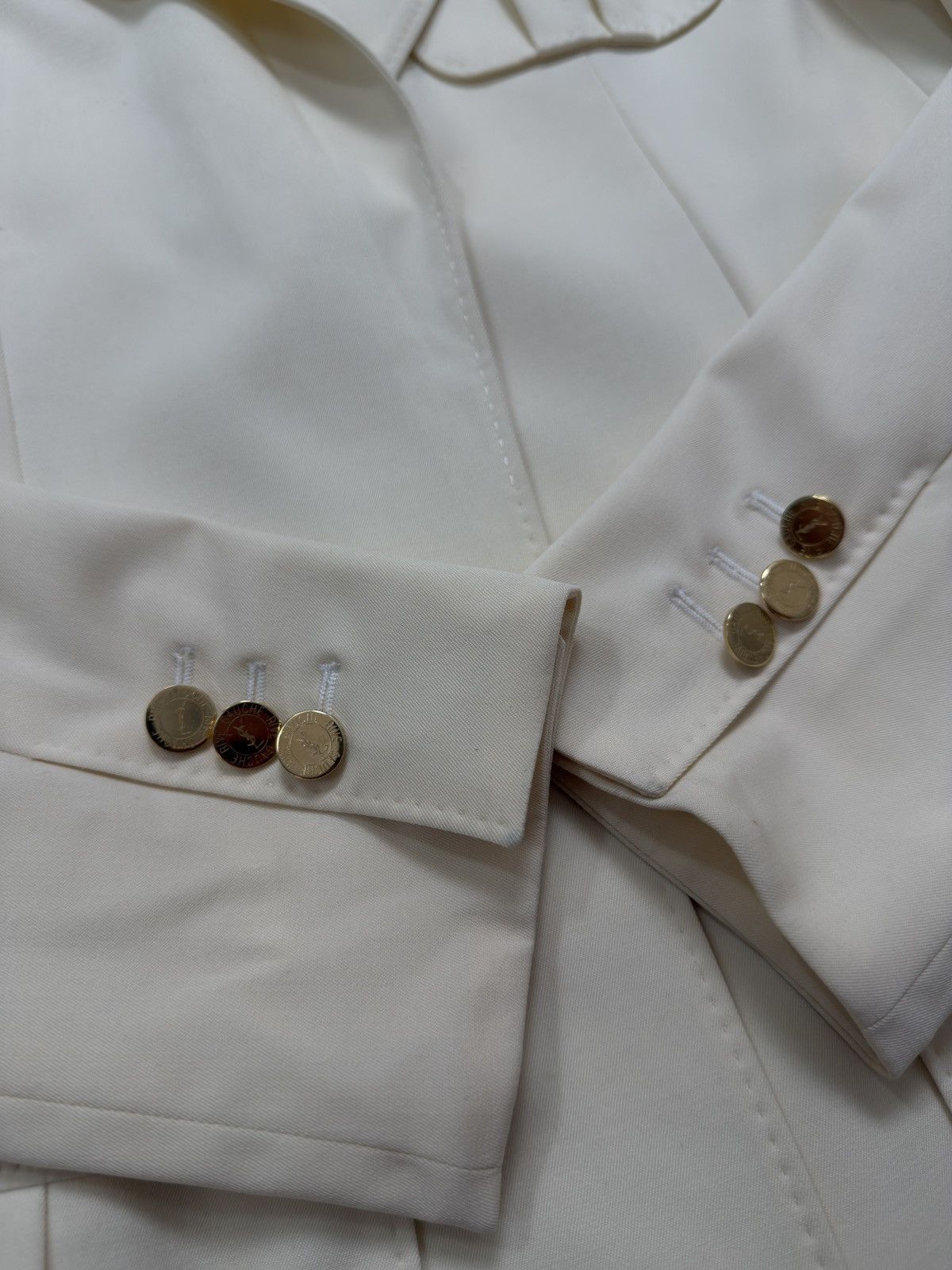 Yves Saint Laurent YVES SAINT LAURENT RIVE GAUCHE BEIGE BLAZER JACKET LANA WOOL Size M / US 6-8 / IT 42-44 - 7 Thumbnail