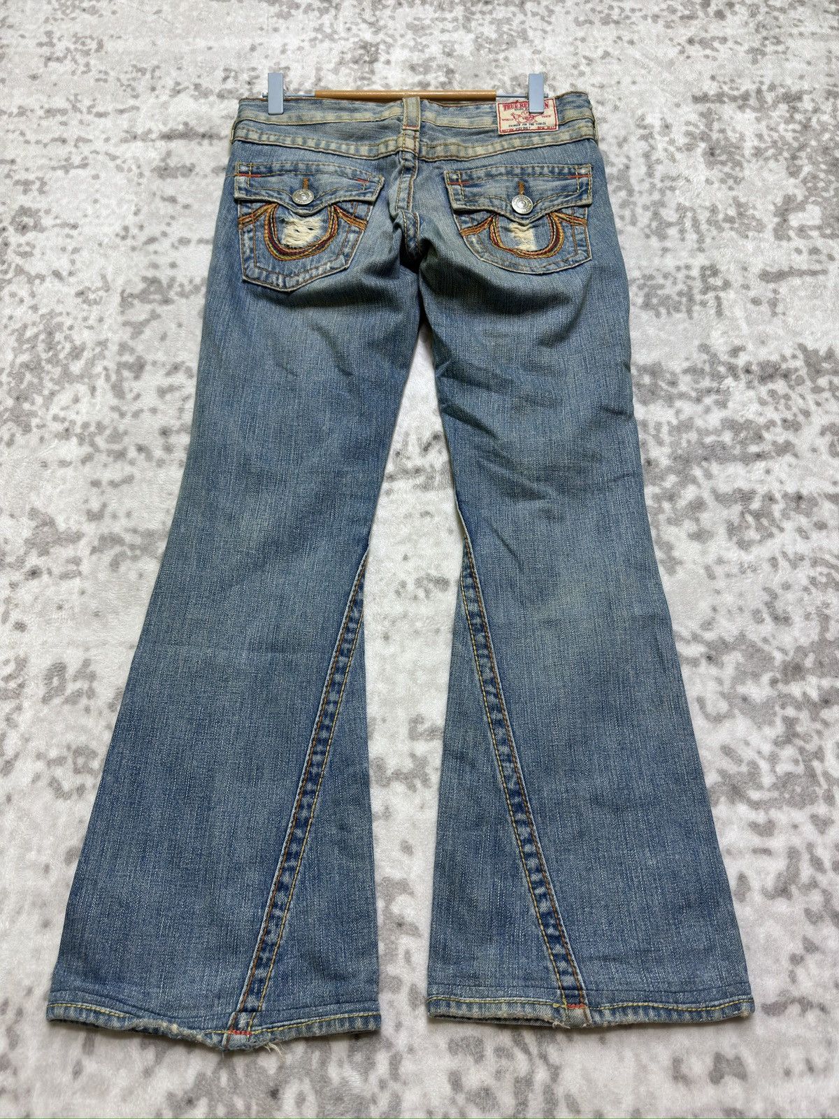 True Religion True Religion Joey Big T Bootcut Low Rise Distressed Jeans Size US 30 / EU 46 - 1 Thumbnail