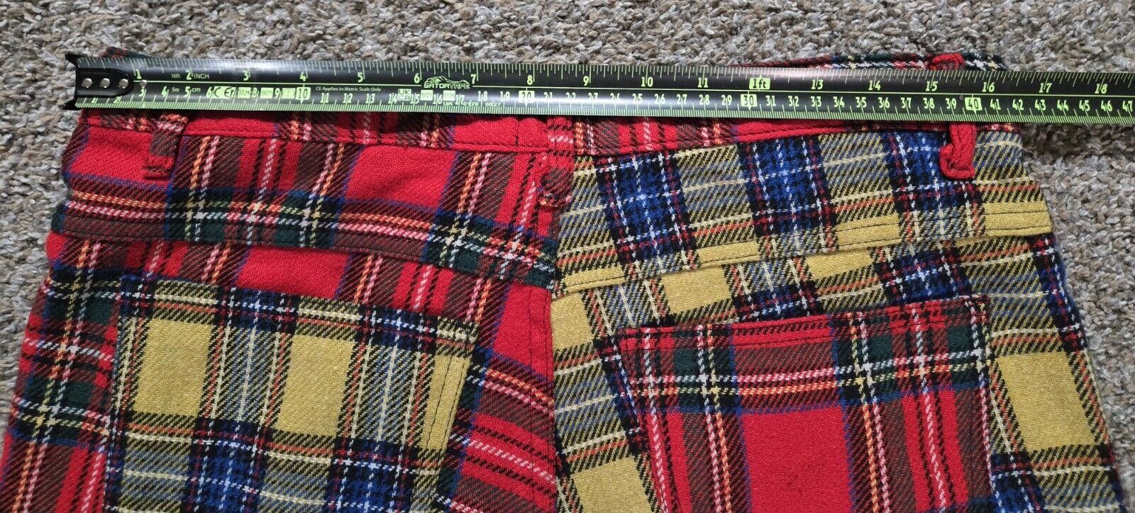Designer Tiger Of London Plaid Flannel Bondage Zippper Punk Pants 34 Size US 34 / EU 50 - 3 Thumbnail