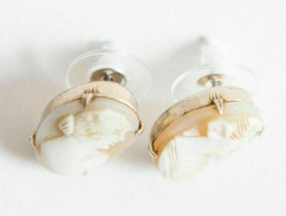 Designer Sterling Silver Shell Cameo Earrings Size ONE SIZE - 2 Thumbnail