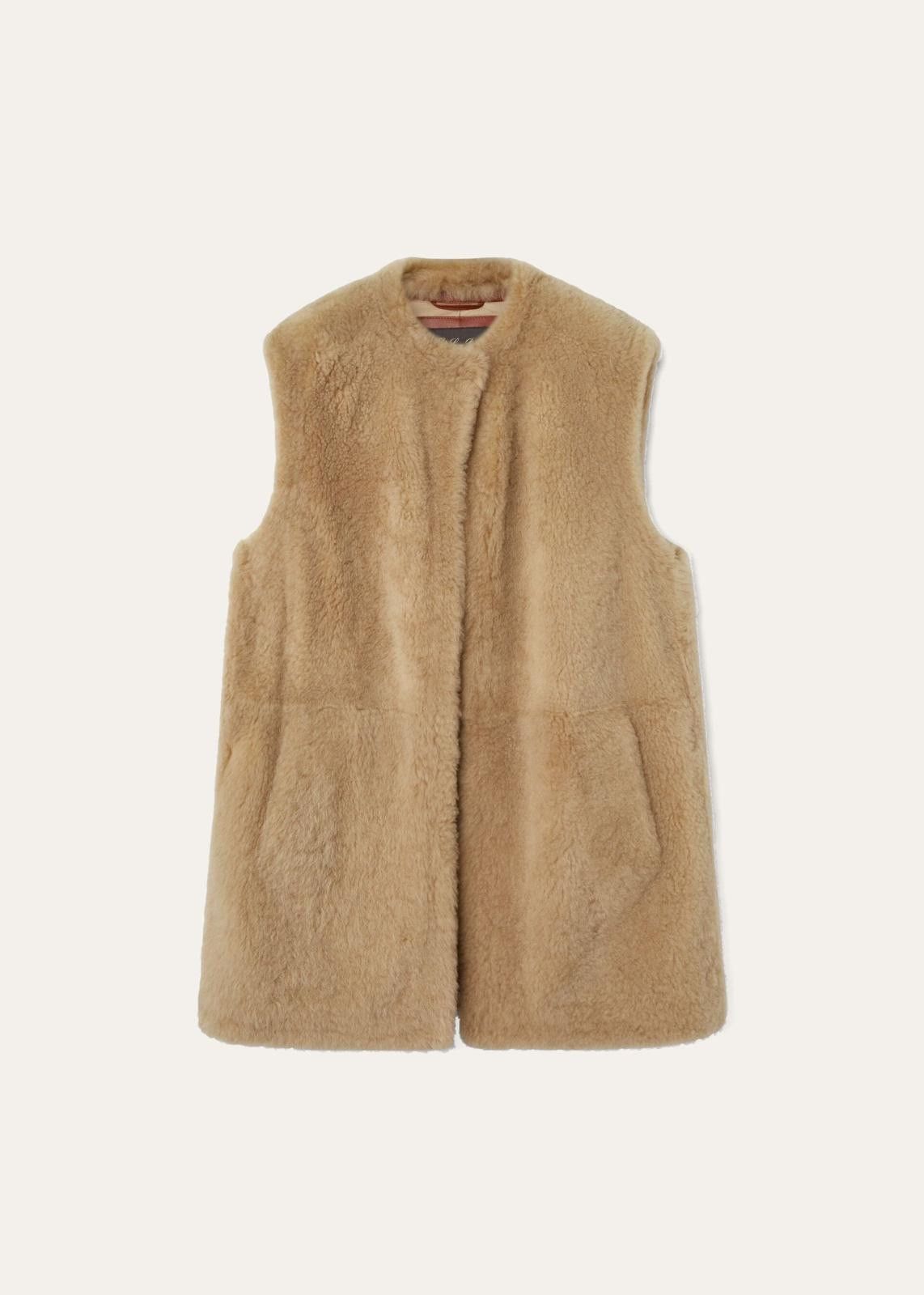 Loro Piana o1srvl11e1124 Cloud Shearling Vest in Beige Size XS / US 0-2 / IT 36-38 - 1 Thumbnail