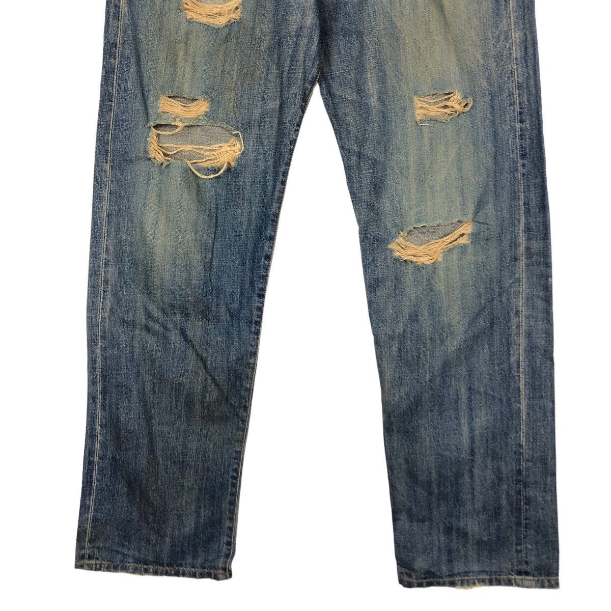 Japanese Brand 🔥Punk Design Distressed Style Denim Jeans Tough Japan Size US 34 / EU 50 - 5 Thumbnail