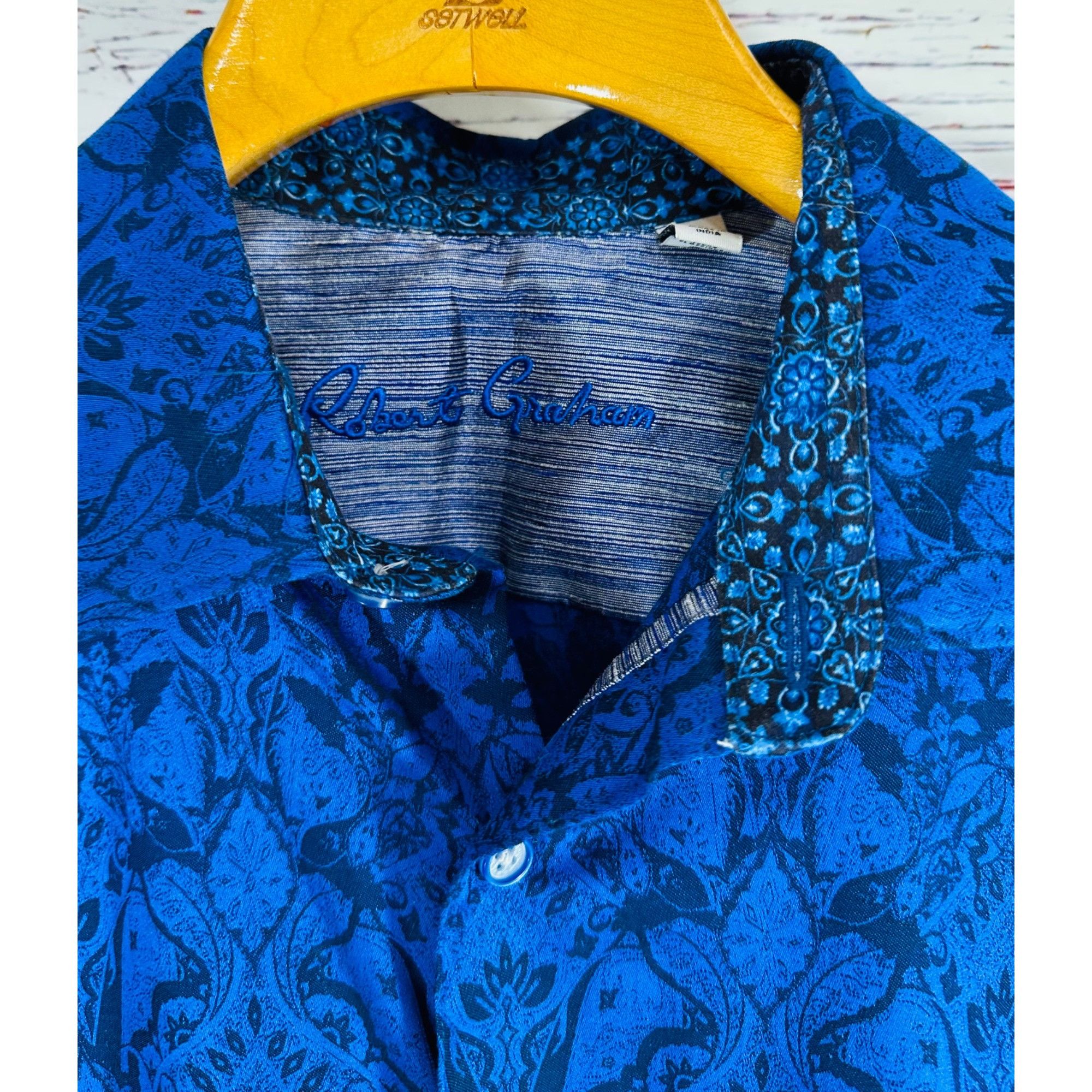 Robert Graham Robert Graham Highland Stretch Mens Jacquard Bright Blue Lon Size US L / EU 52-54 / 3 - 3 Thumbnail