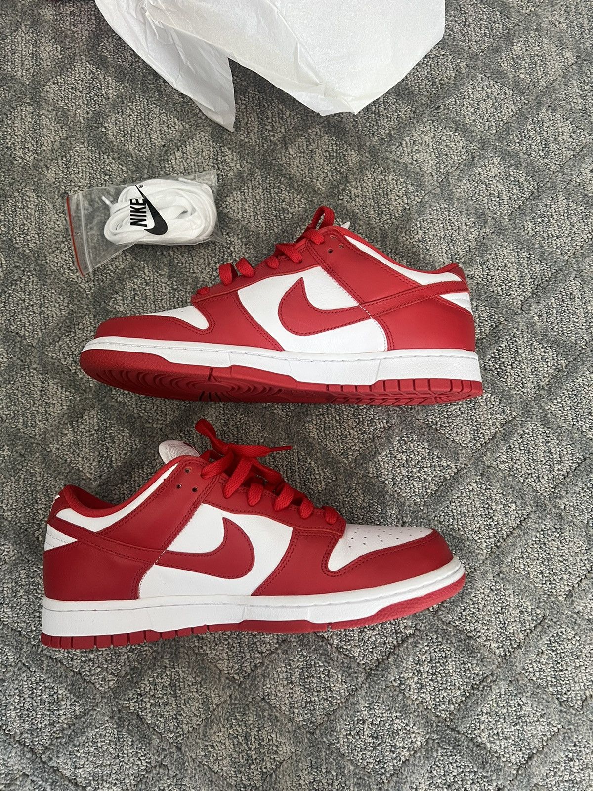 image of Nike Dunk Low St John Shoes in White, Men's (Size 9.5)