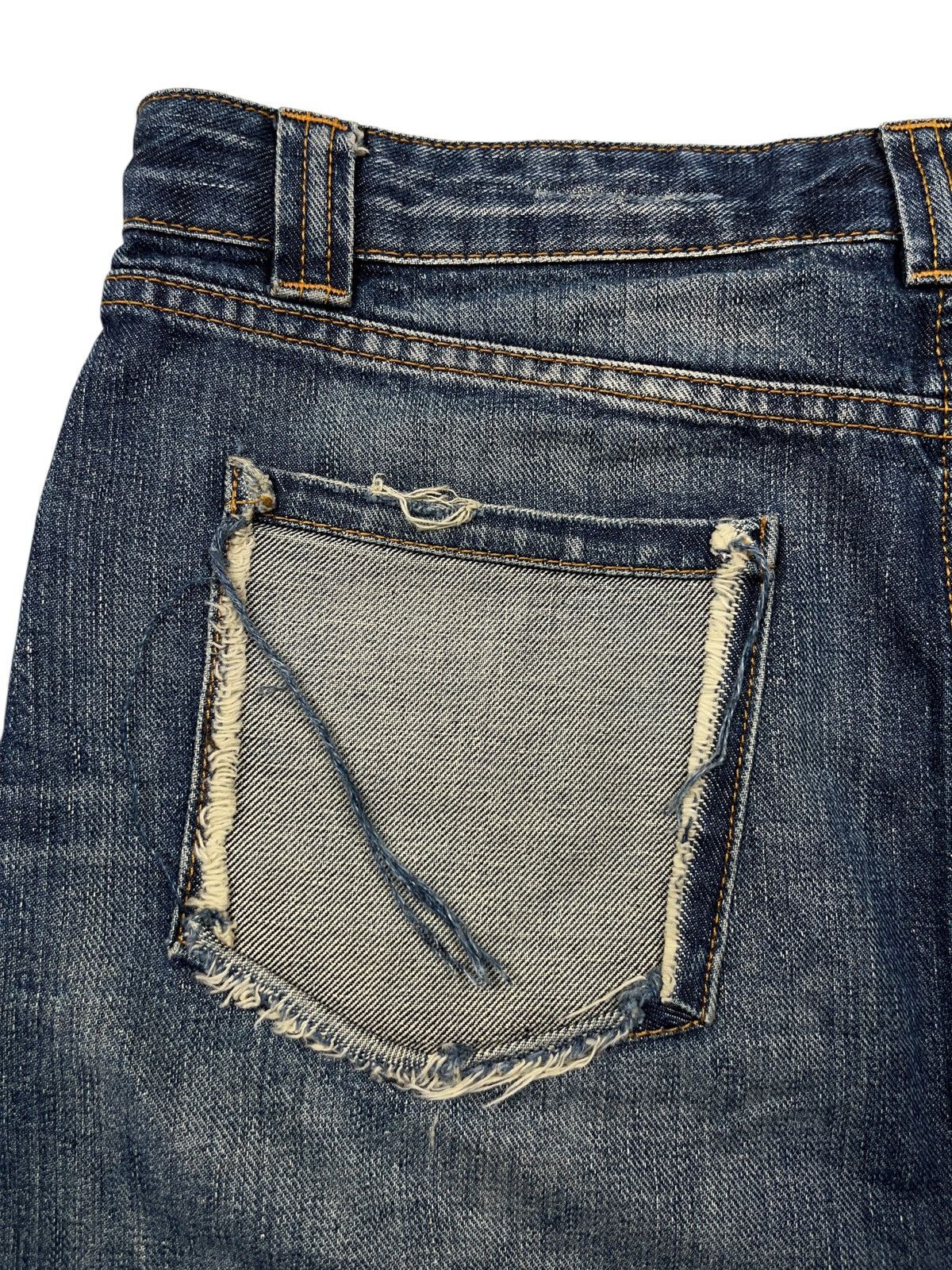 Hysteric Glamour Vintage y2k Distressed Denim Mini Skirt Union Jack Flag Size 32" / US 10 / IT 46 - 7 Thumbnail